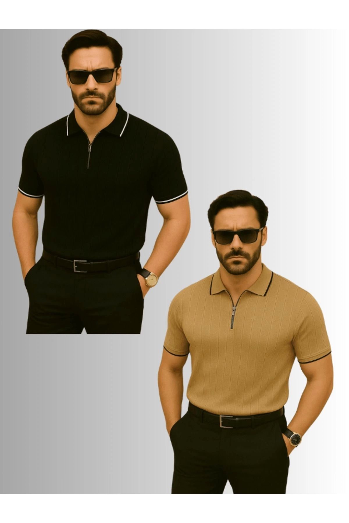 LC Waikiki LCWAIKIKI Polo Yaka Fermuarlı Kısa Kollu Erkek Yazlık Triko TiŞört