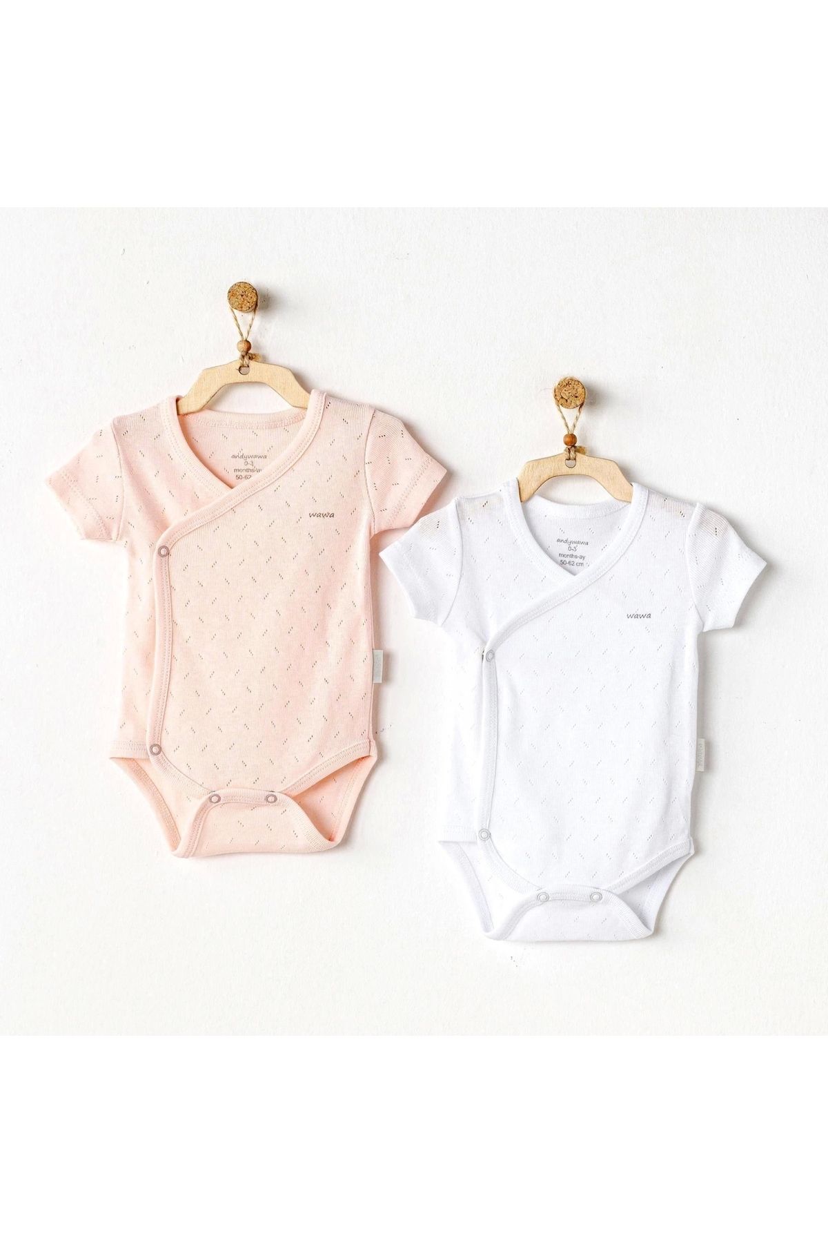 Akm Life Ac25555 Jacquard Basic 2'li Zıbın Body Pink White