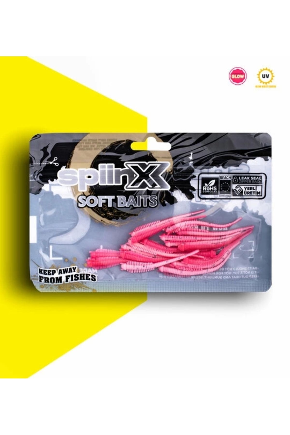 SpiinX Sandworm Lrf Silikon 6cm 18p Uv Renk: Sugar Pink