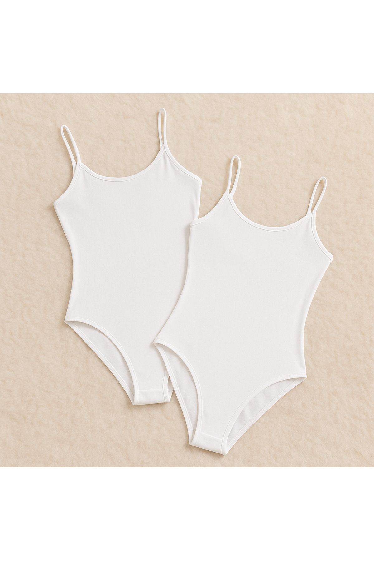 Loule Kadın Giyim İp Askılı Likralı Penye 2 Adet Çıtçıtlı Body LL.K60.O012.001