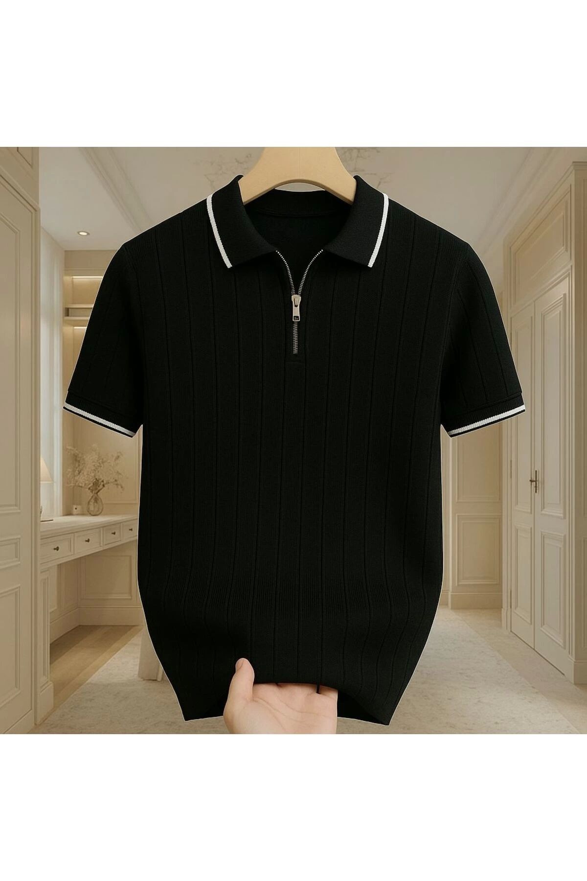 LC Waikiki LC %100 pamuk triko polo yaka fermuarlı tişört şık ve kaliteli erkek t-shirt