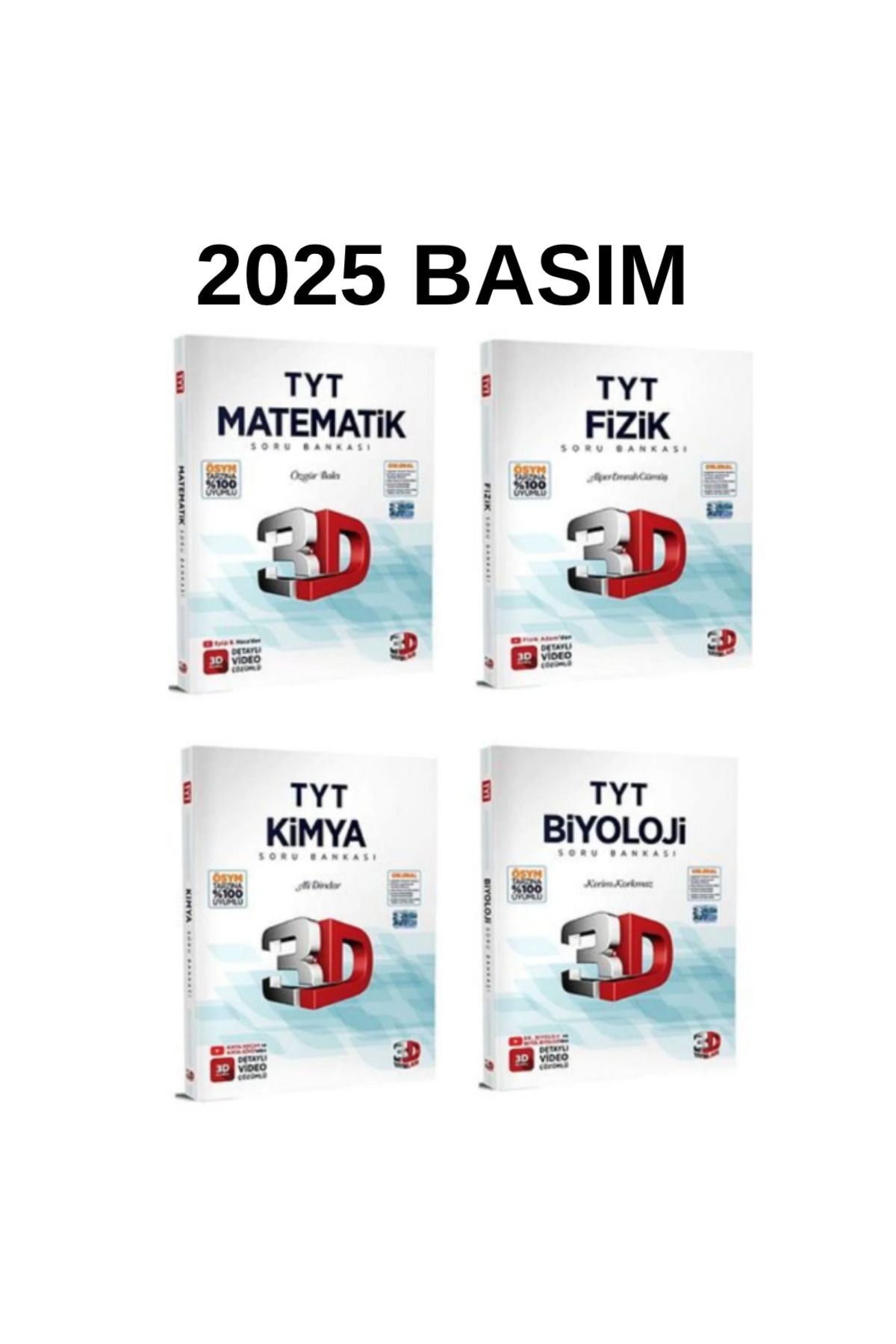Yanıt Yayınları 3D Yayınları 2026 Tyt Matematik Fizik Kimya Biyoloji Dörtlü Soru Bankası Seti