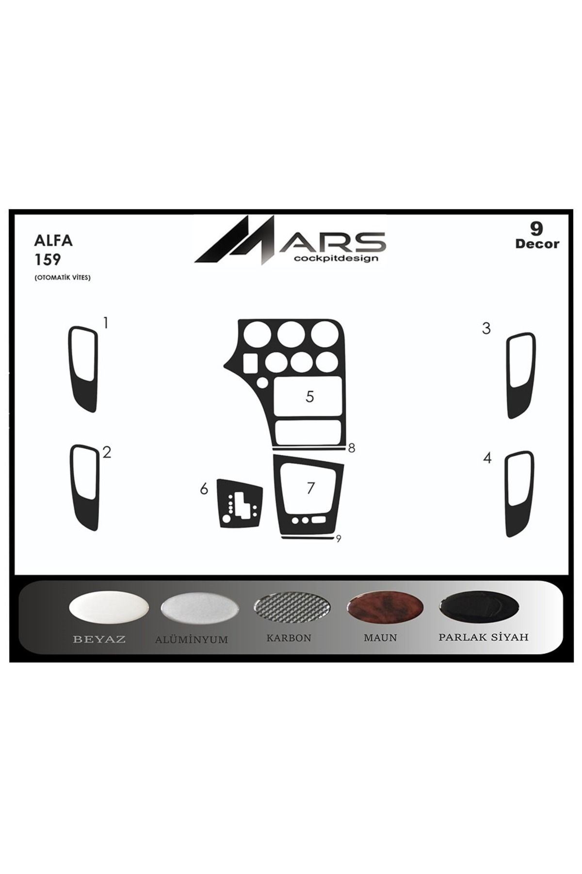 Marscockpitdesign Alfa 159 Konsol-Torpido Kaplama 2005 9 Parça