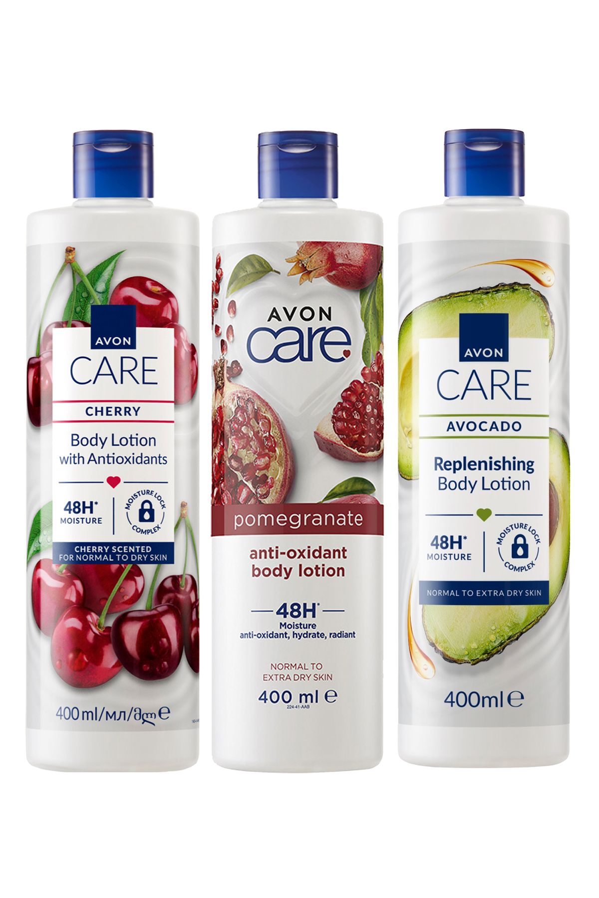 AVON Avokado ve Nar Özü İçeren Kiraz Kokulu Üçlü Vücut Losyonu Paketi