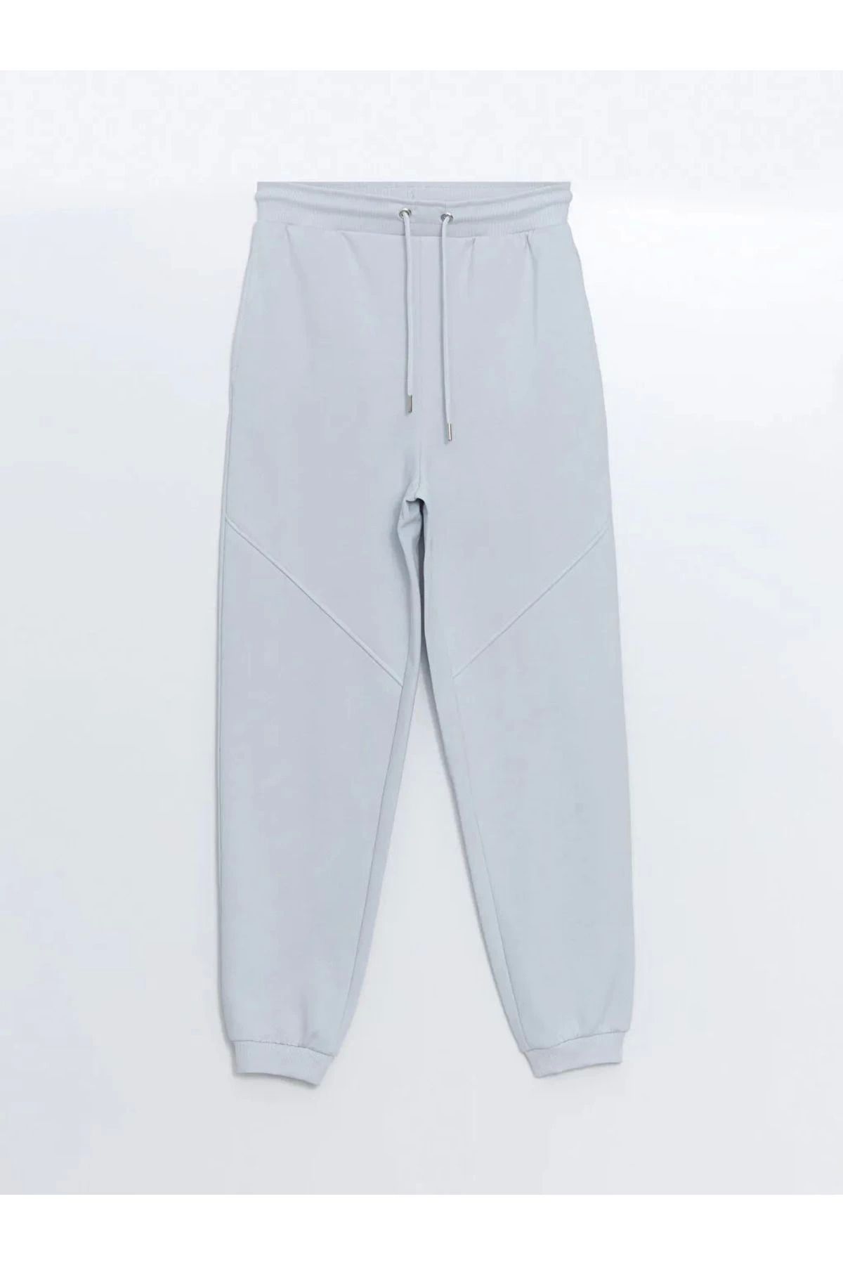 LC Waikiki LCW Vision Mat Mavi Kadın Beli Lastikli Düz Jogger Eşofman Altı