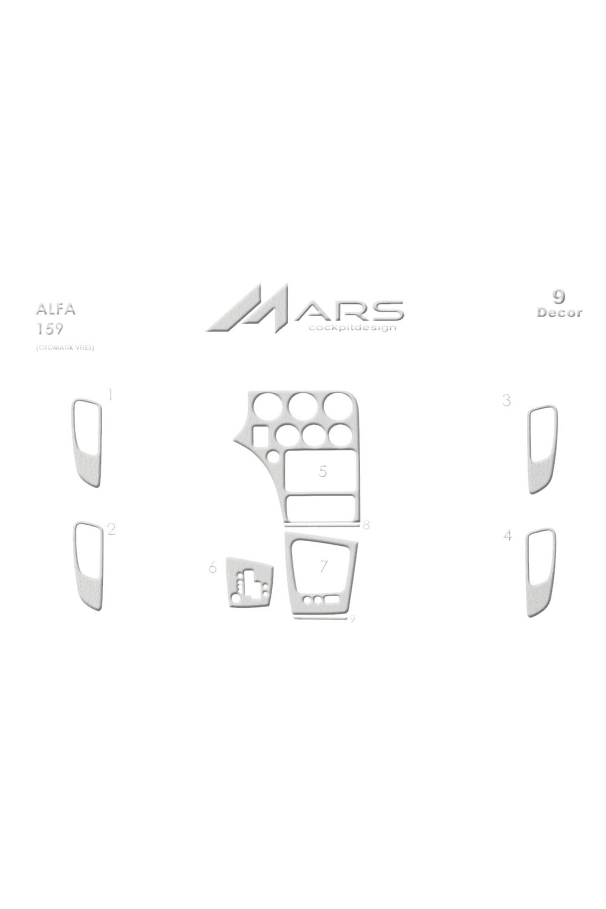 Marscockpitdesign Alfa 159 Konsol-Torpido Kaplama 2005 9 Parça