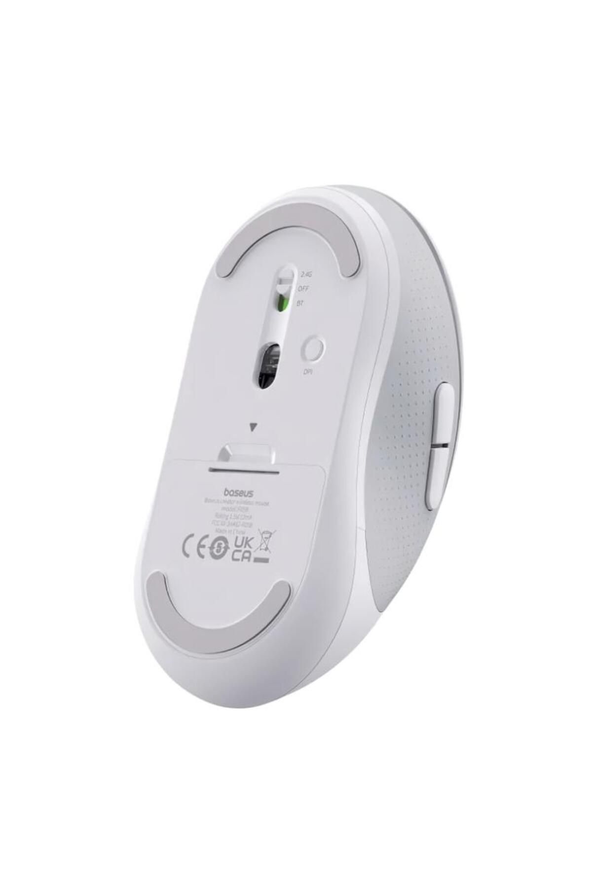 Baseus-Mouse Wireless Baseus F02, Bluetooth/Wi-Fi, 4000 DPI (White) 5
