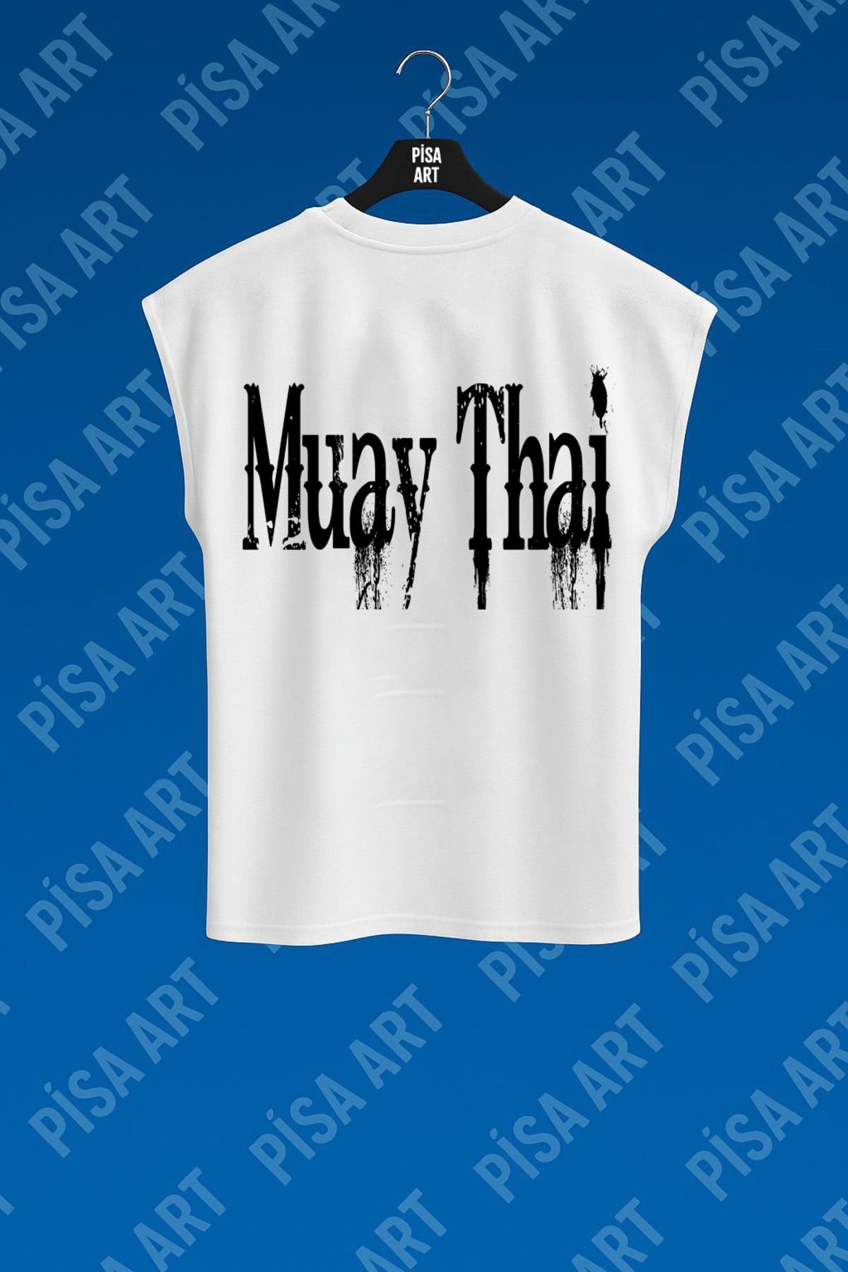 Pisa Art Muay-Thai Rahat Kolsuz Antreman Ve Günlük Rahat Penye T-shirt