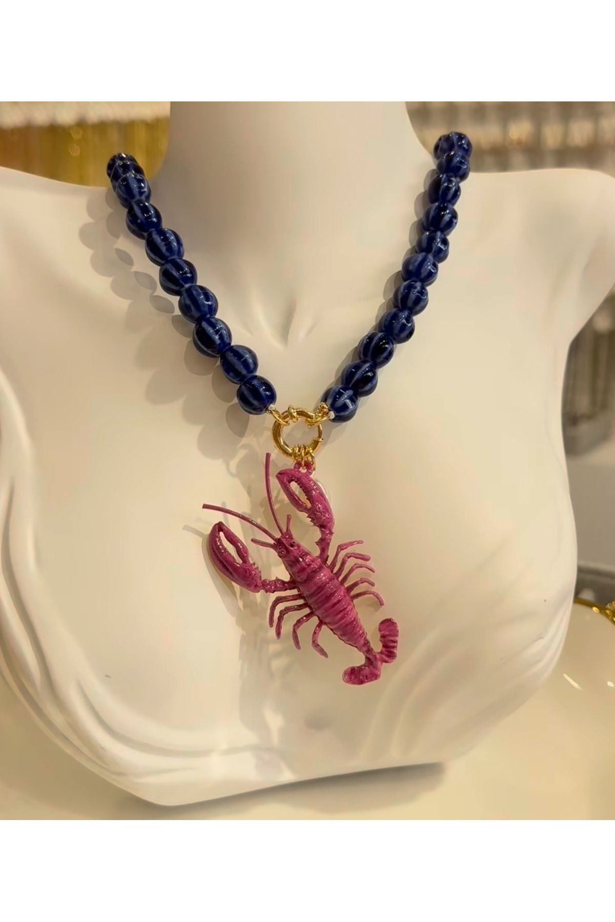 My Violet Accesssories RENKLİ İSTAKOZ BONCUK KOLYE
