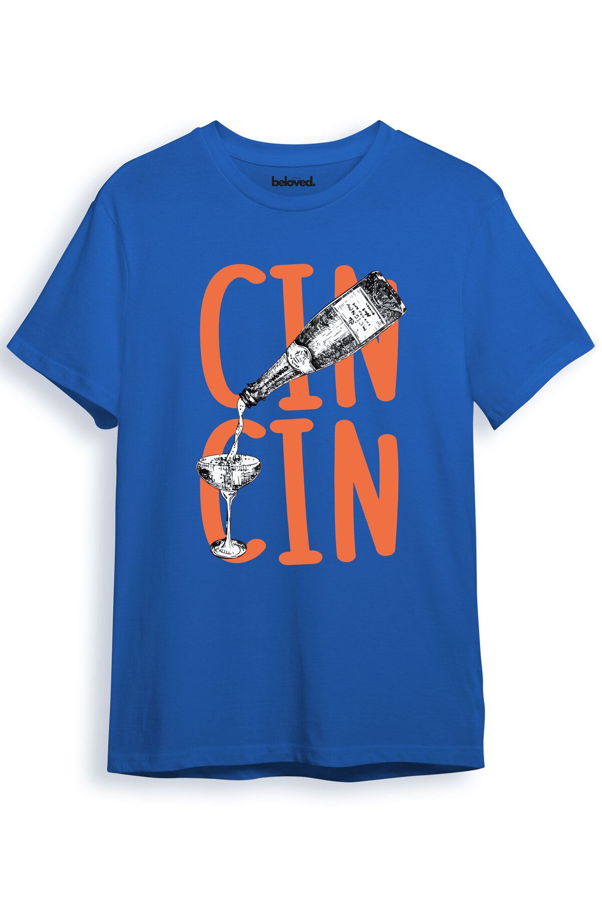 beloved.co Cin Tonik Kokteyl Bardağı Tasarımlı Dijital Baskılı %100 Pamuk Regular Fit T-Shirt