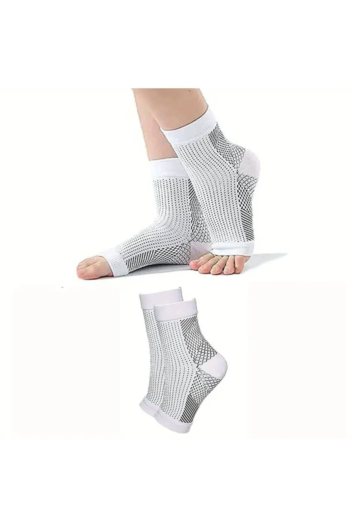 ORGANICYOU YIWU Erkekler ve Kadınlar için Ayak Parmaksız Bilek Kompresyon Kılıfları BEYAZ /L-XL