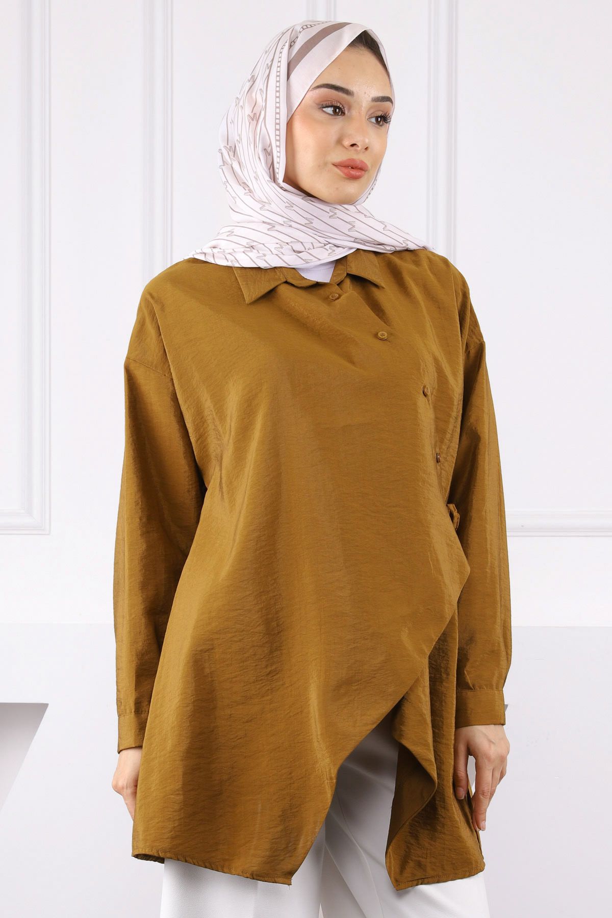 İmajButik-Camel Side Tie Modal Tunic 1