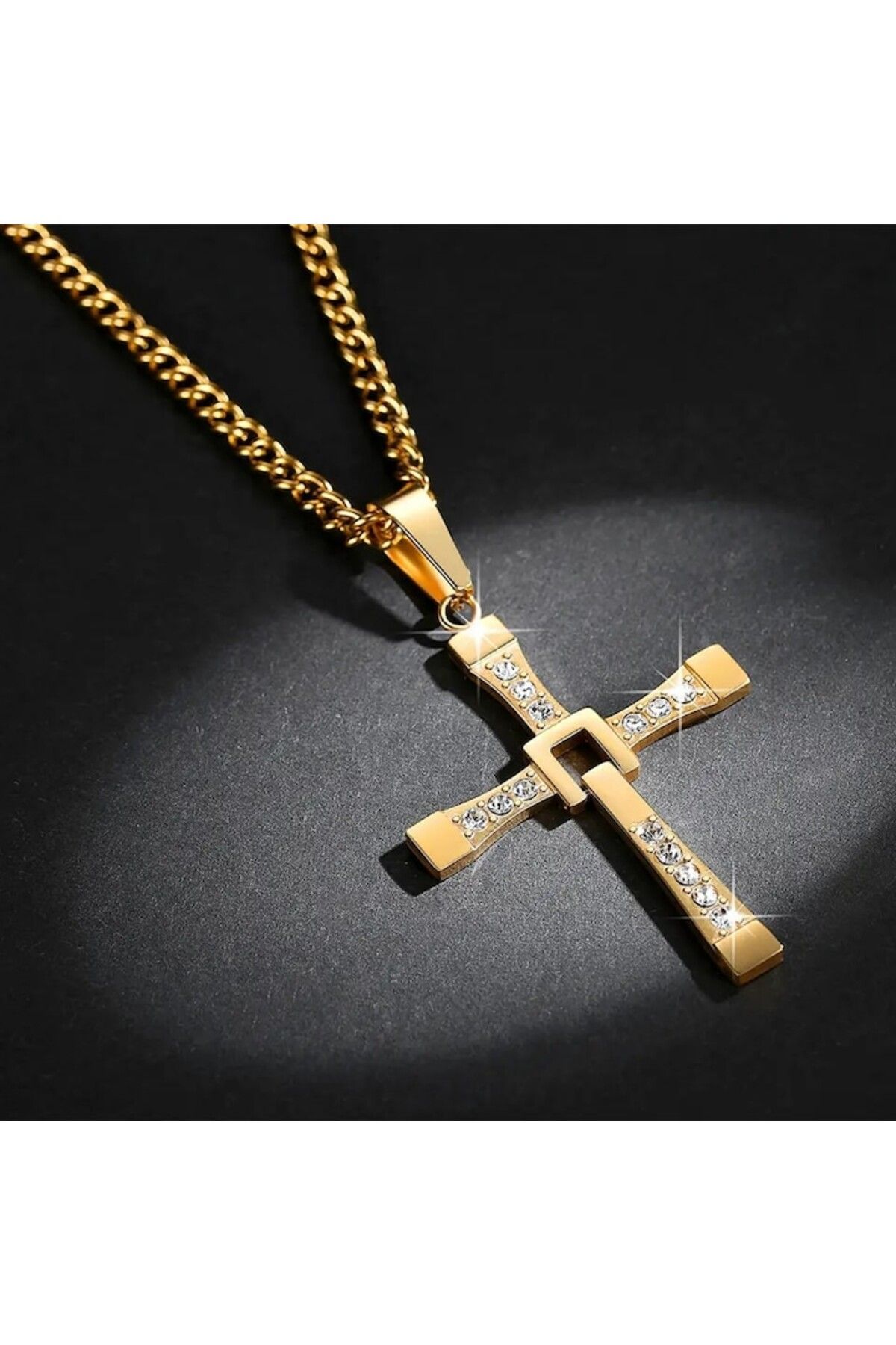 Tessero-Lantisor cu pandantiv in forma de cruce cu incrucisare flexibila, model Fast and Furious, Dominic To 3