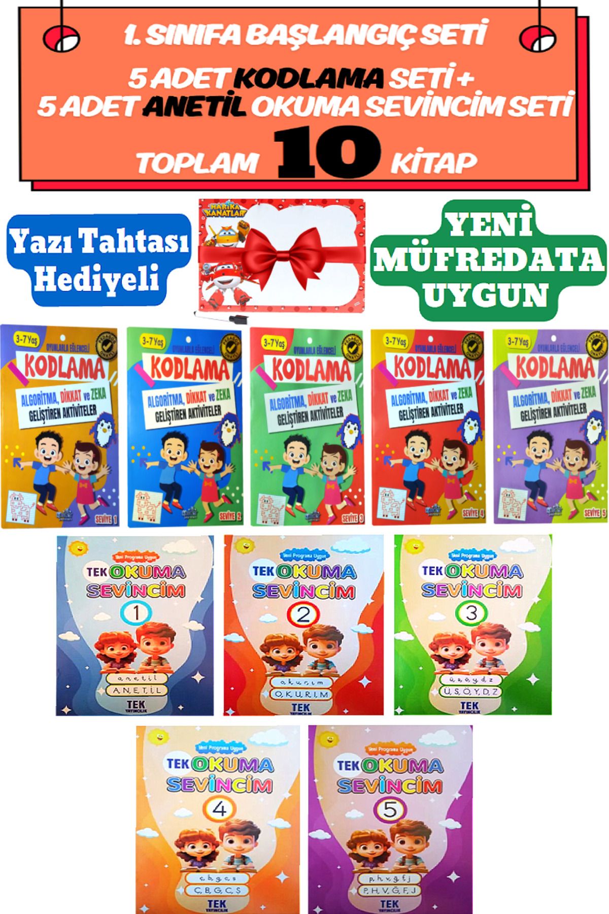 Altınpost Yayınları 1. Sınıfa Başlangıç Seti (Toplam 10 Kitap): Kodlama Seti + Yeni Programa Uygun ANETİL Okuma Sevincim