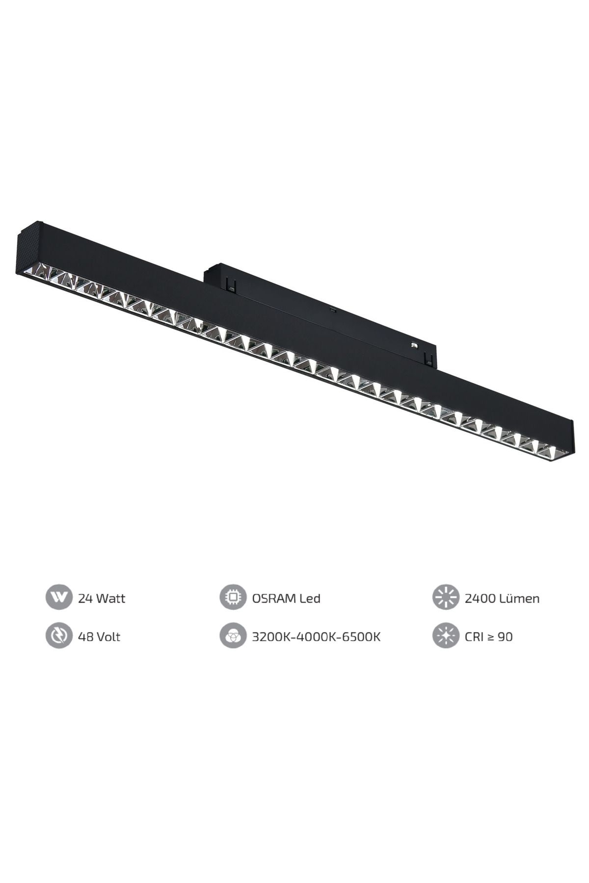 Forlife 24W Magnet Armatür (44 cm) Kompak Lensli - Silver Difizör - 6500K
