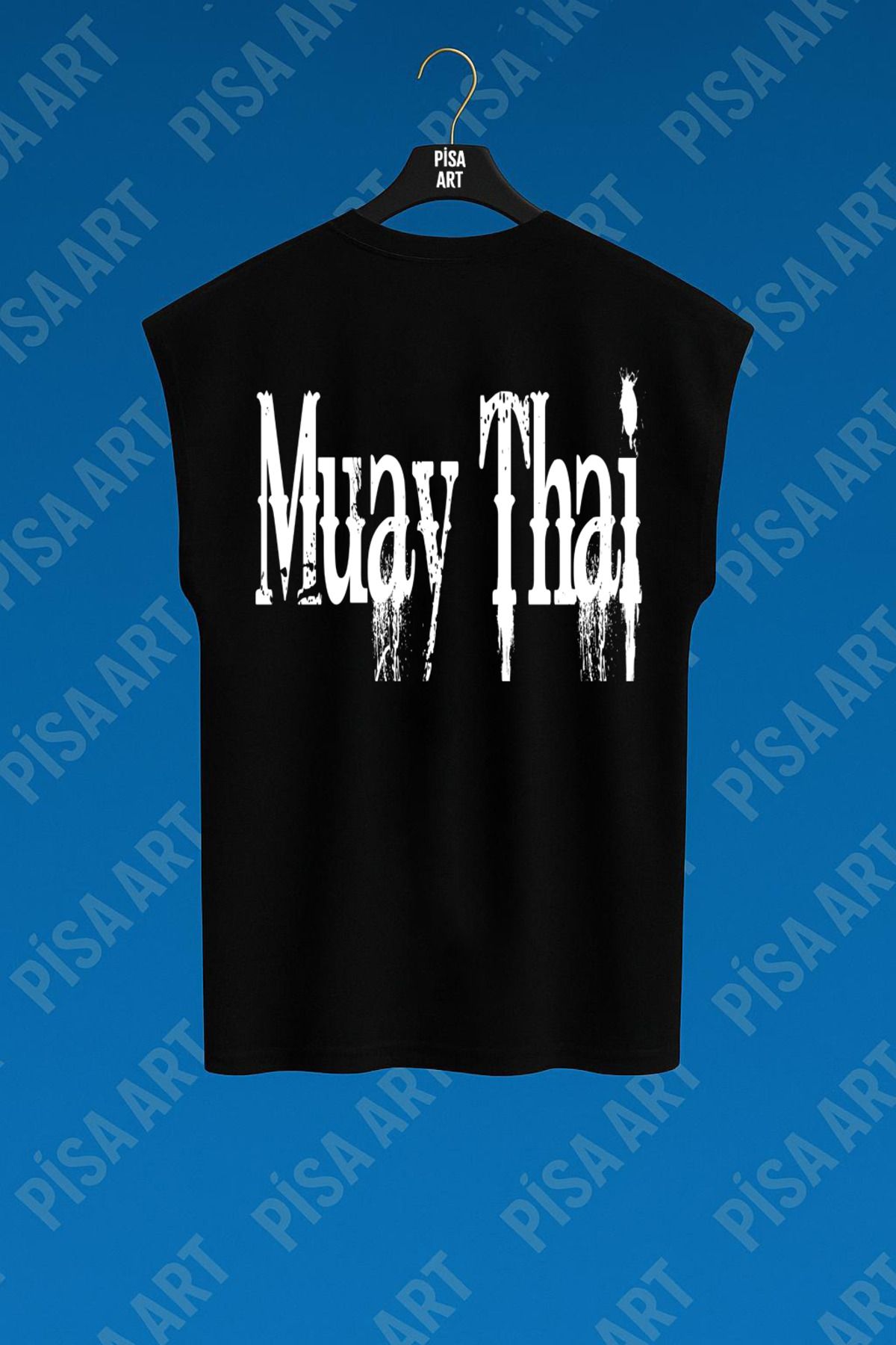 Pisa Art Muay-Thai Rahat Kolsuz Antreman Ve Günlük Rahat Penye T-shirt