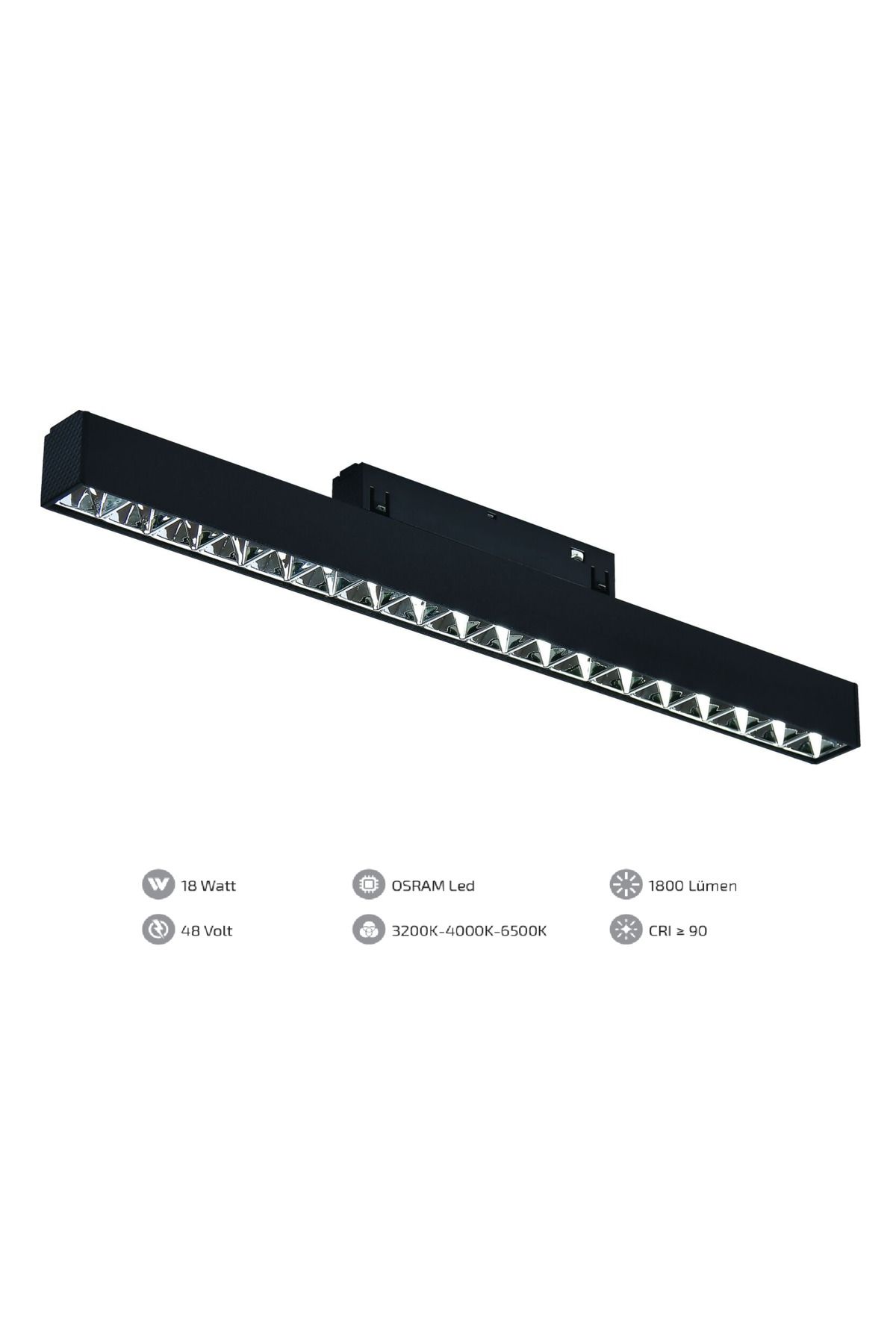 Forlife 18W Magnet Armatür (33 cm) Kompak Lensli - Silver Difizör - 4000K