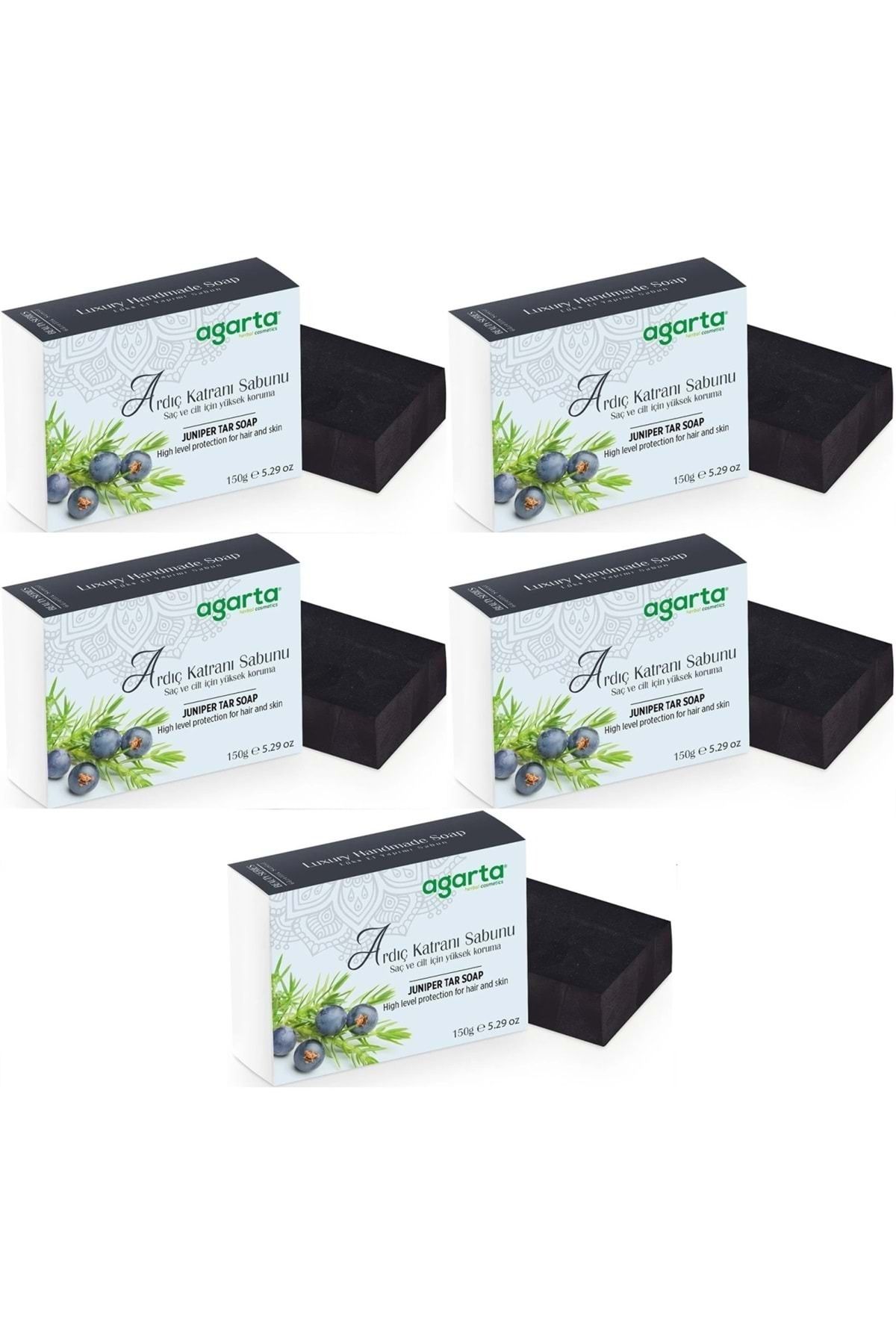 Agarta El Yapımı Doğal Sabun 150GR Ardıç Katranı (5 Li Set)