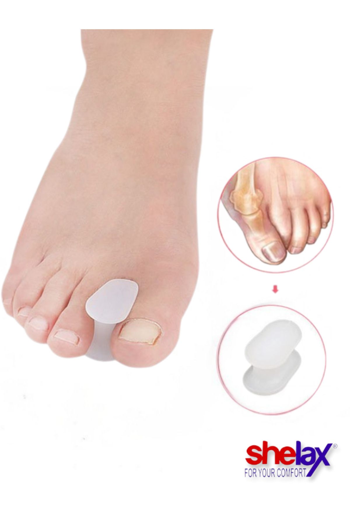 AboutThePerfect Ayak Parmak Arası Silikon Makara, Başparmak Düzeltici ve Rahatlatıcı Doku