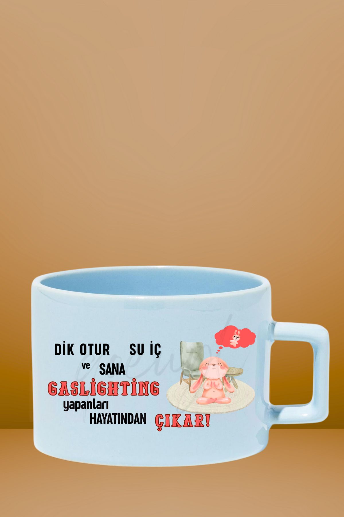 qoeuyl boutique Gaslıghtıng Yapanları Hayatından Çıkar Baskılı Eğlenceli Hediyelik Pastel Renkli Fincan-Kupa