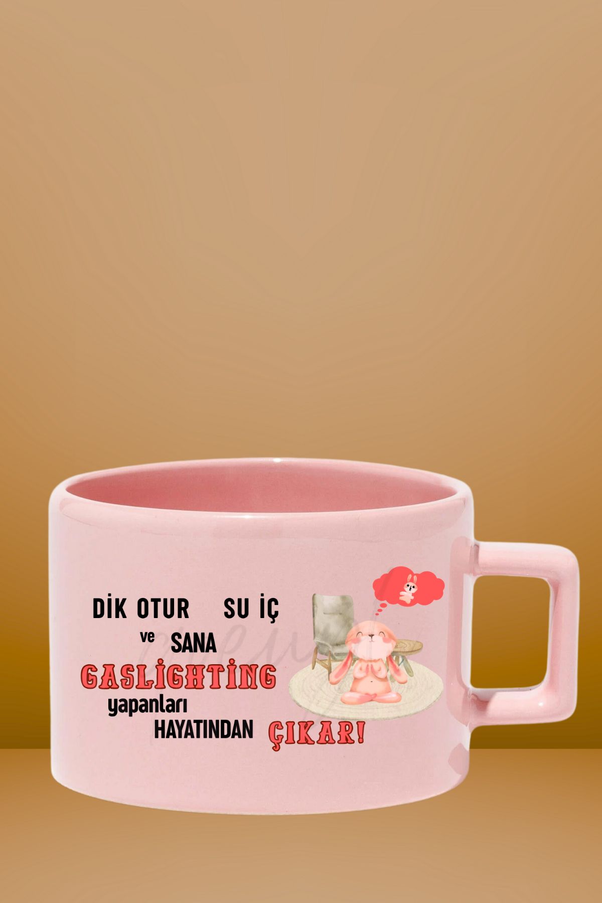 qoeuyl boutique Gaslıghtıng Yapanları Hayatından Çıkar Baskılı Eğlenceli Hediyelik Pastel Renkli Fincan-Kupa