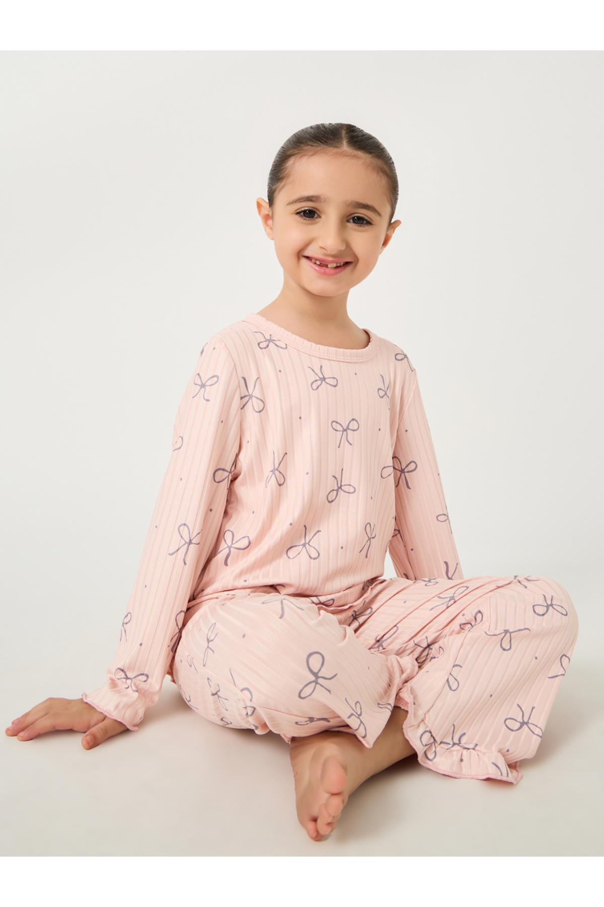 Styli Printed Round Neck T-Shirt and Pyjama Set