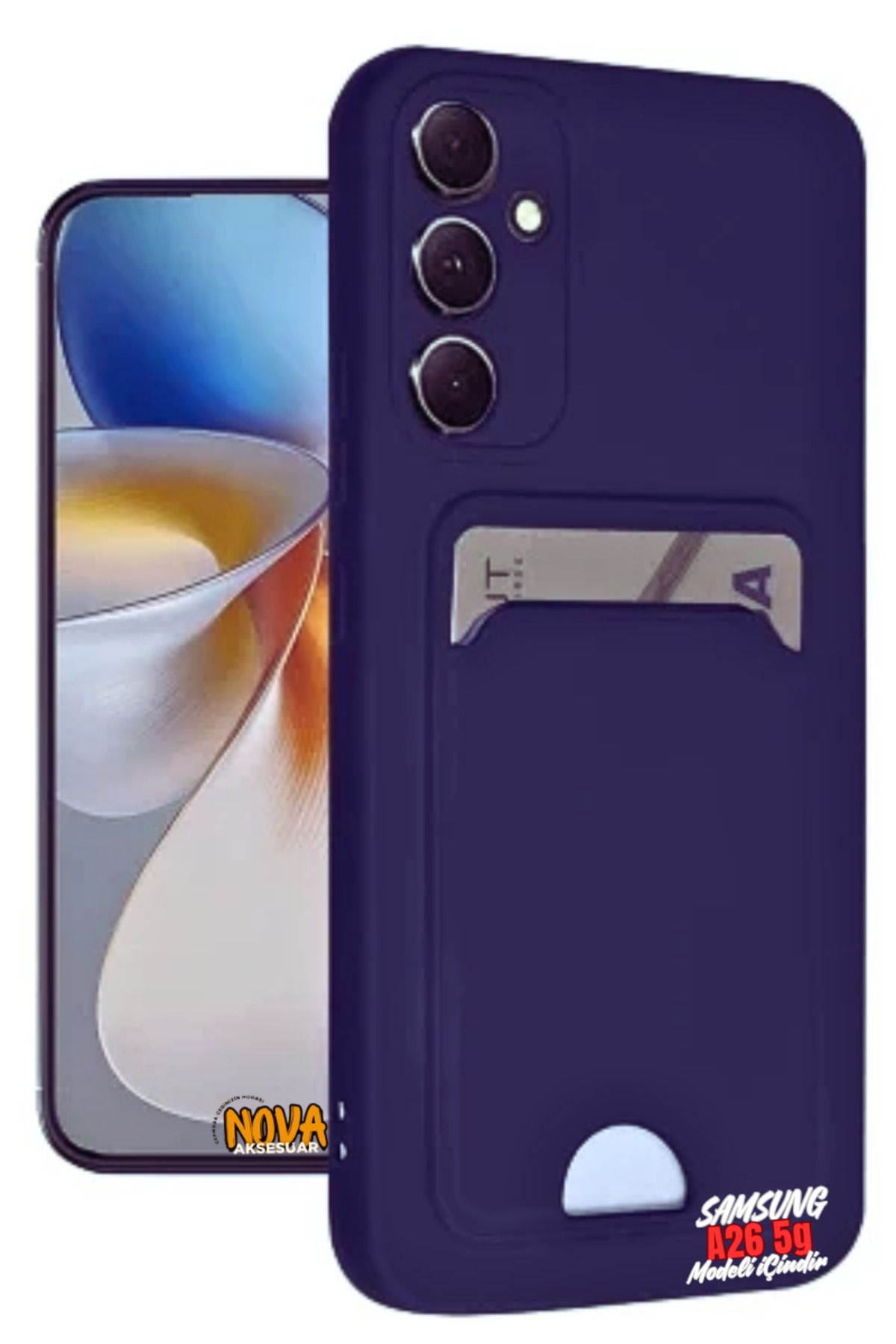 cepmoda samsung galaxy A26 5G Telefon Kılıfı | Kartlıklı, ince Esnek Kapak | DERİN MOR