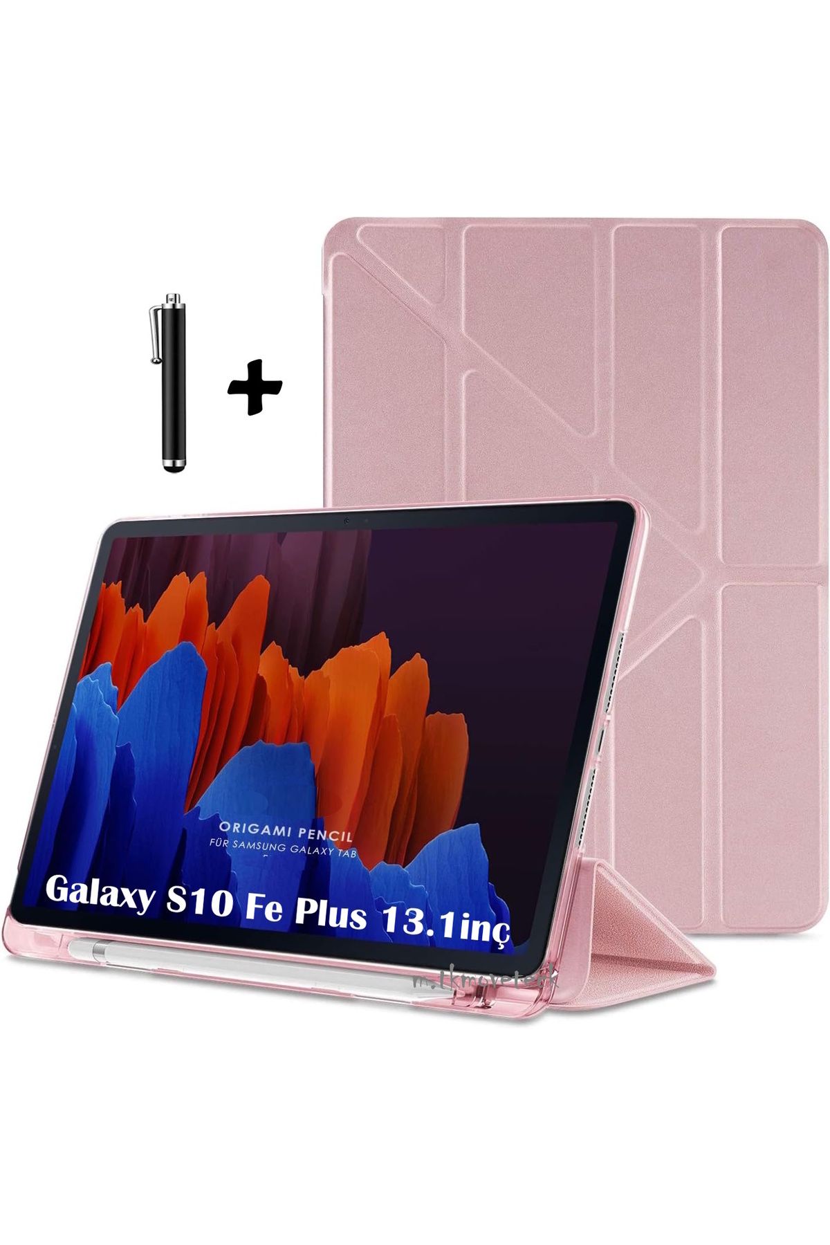 m.tk moveteck Samsung Galaxy Tab S10 Fe Plus 13.1 inç Kılıf Kalem Bölmeli Katlanabilir Standlı Yumuşak SilikonX620
