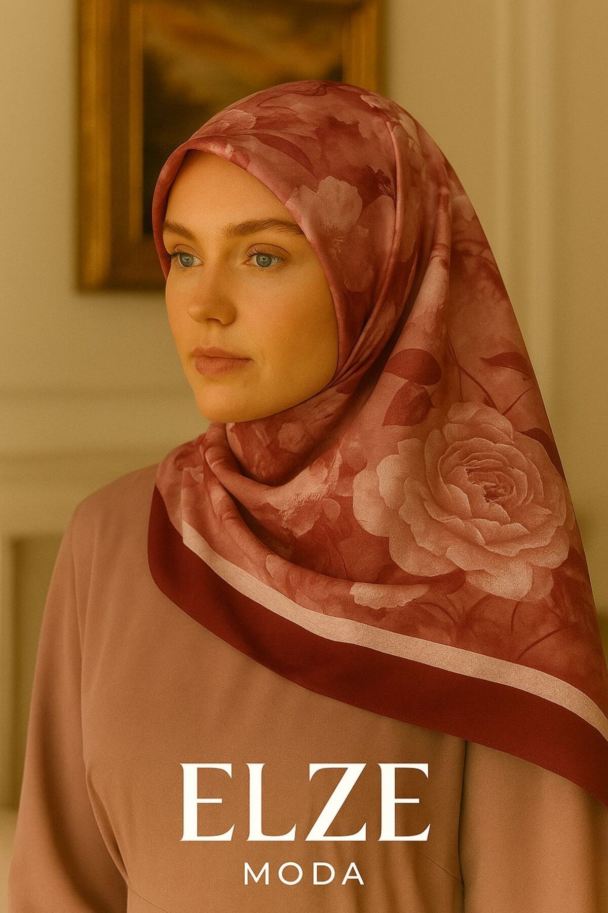 ELZE MODA GÜL DESENLİ VİSKON SOFT ŞAL