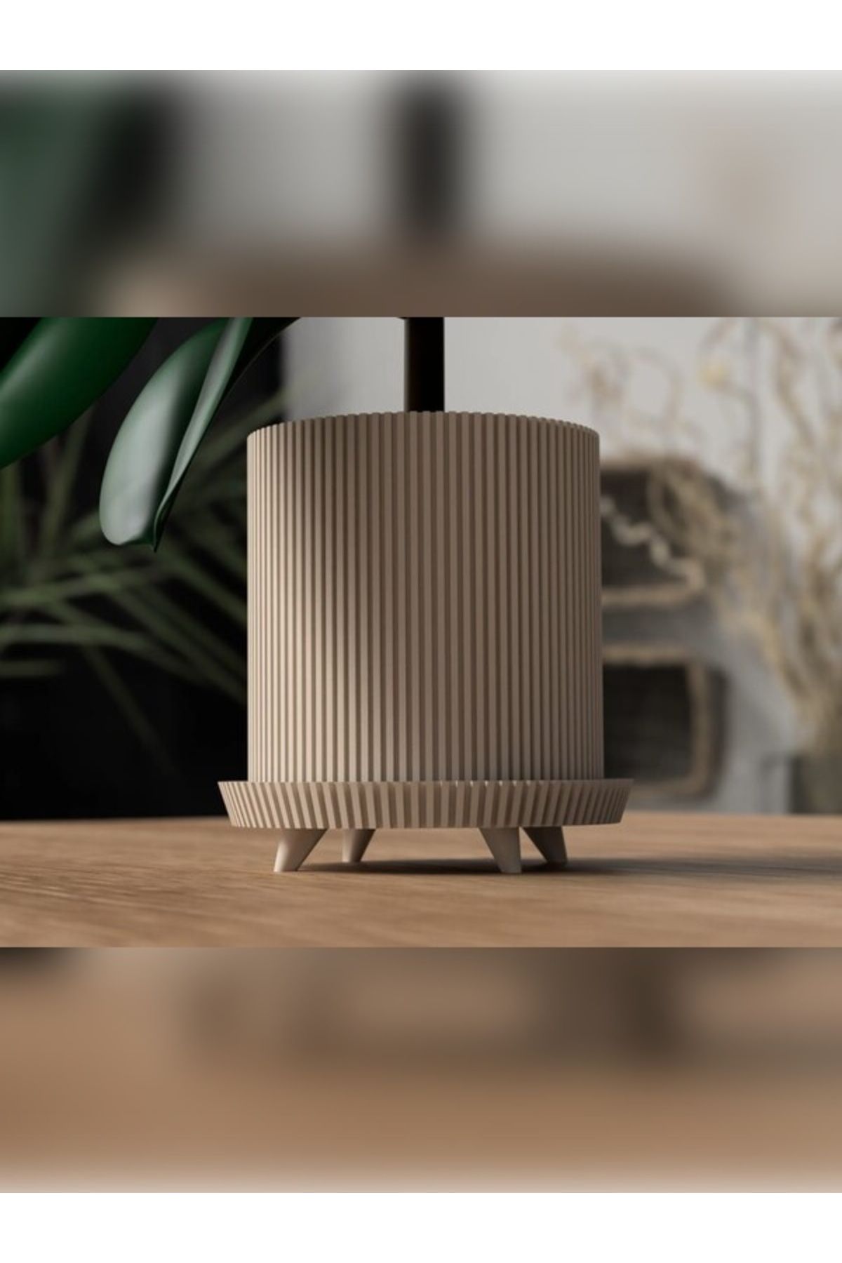 Shapely3D Ayaklı Dikey Çizgili Modern Saksı