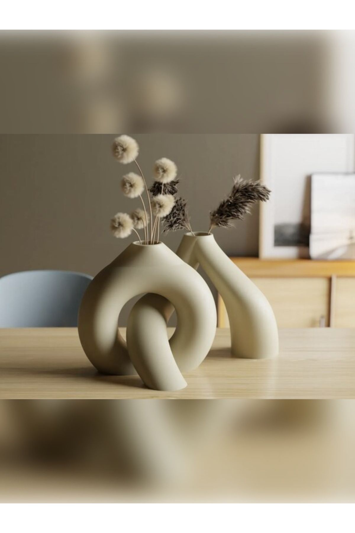 Shapely3D 2'li Modern Sanatsal Dekoratif Vazo Seti