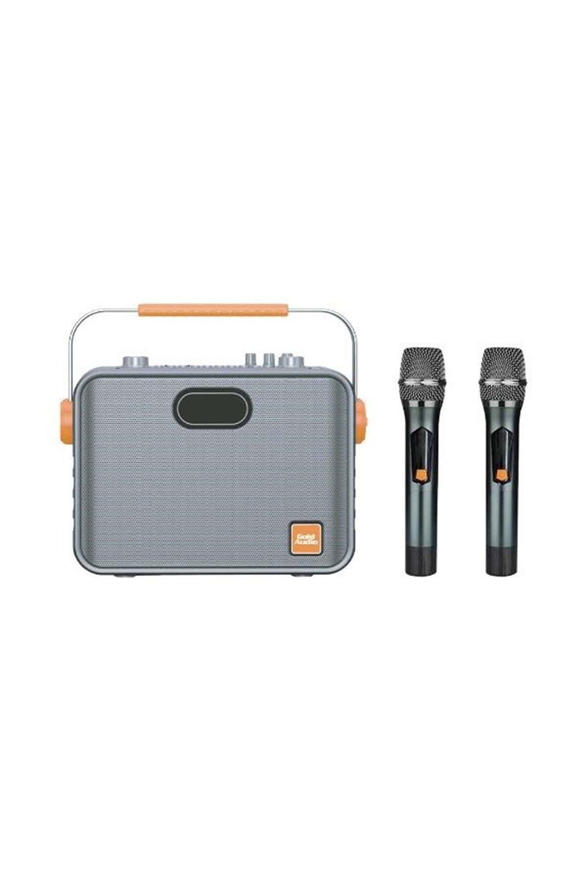 Gold Audio GTX-6EE Kablosuz 2 El Mikrofonlu USB-SD-BT Taşınabilir Ses Sistemi