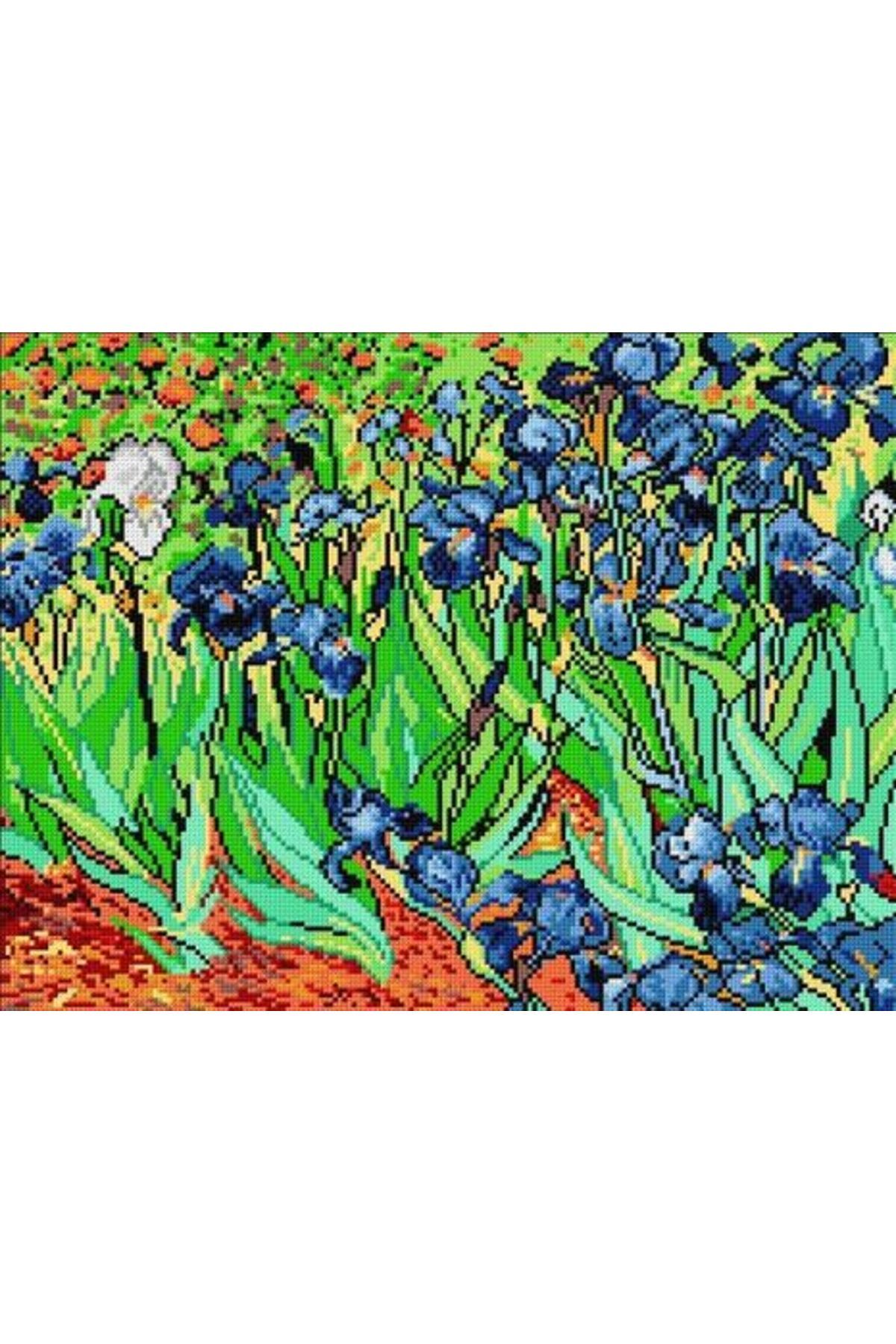 Orchidea Baskılı Goblen Vincent Van Gogh Irises 1202 36*48 cm