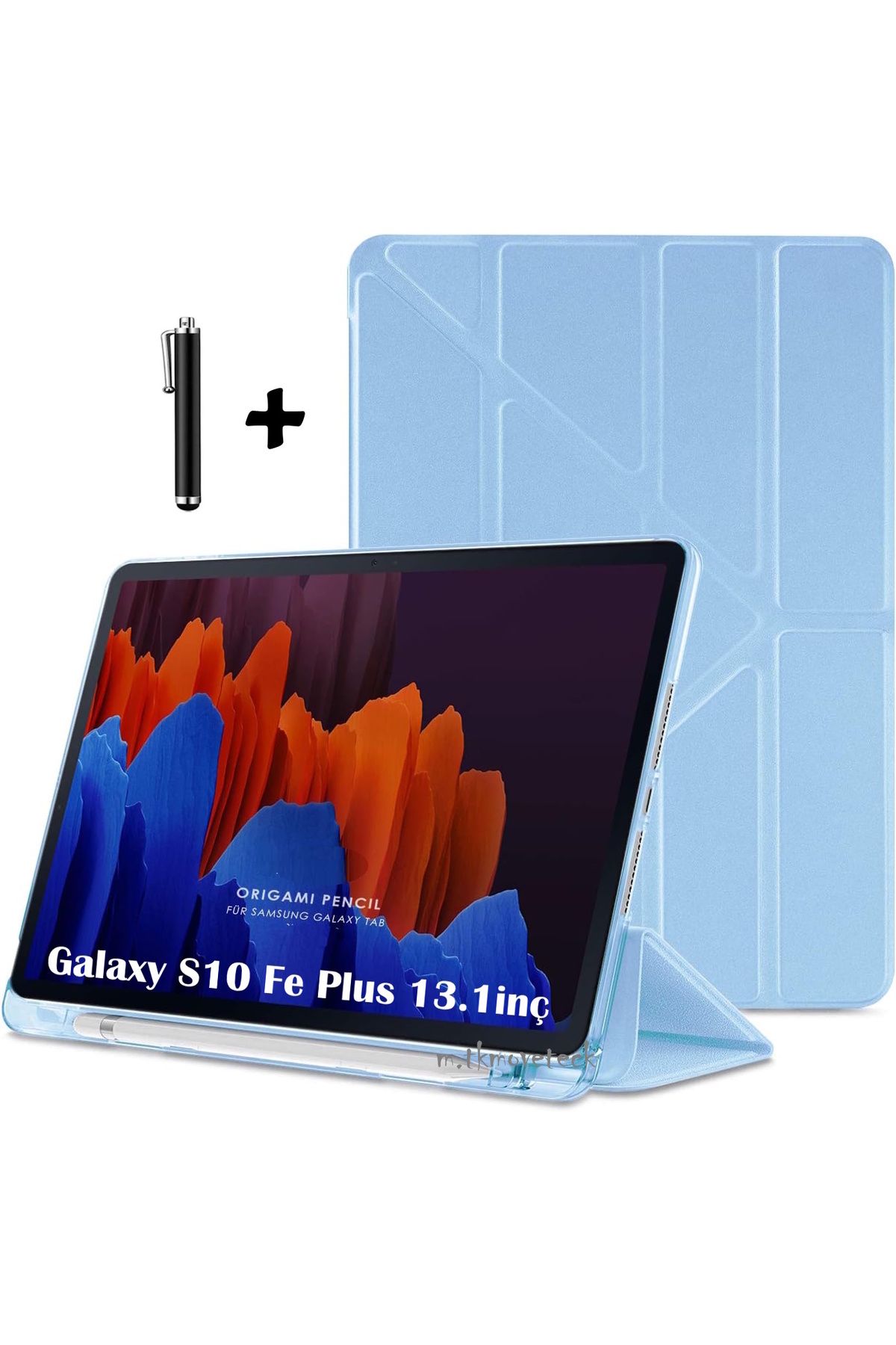 m.tk moveteck Samsung Galaxy Tab S10 Fe Plus 13.1 inç Kılıf Kalem Bölmeli Katlanabilir Standlı Yumuşak SilikonX620
