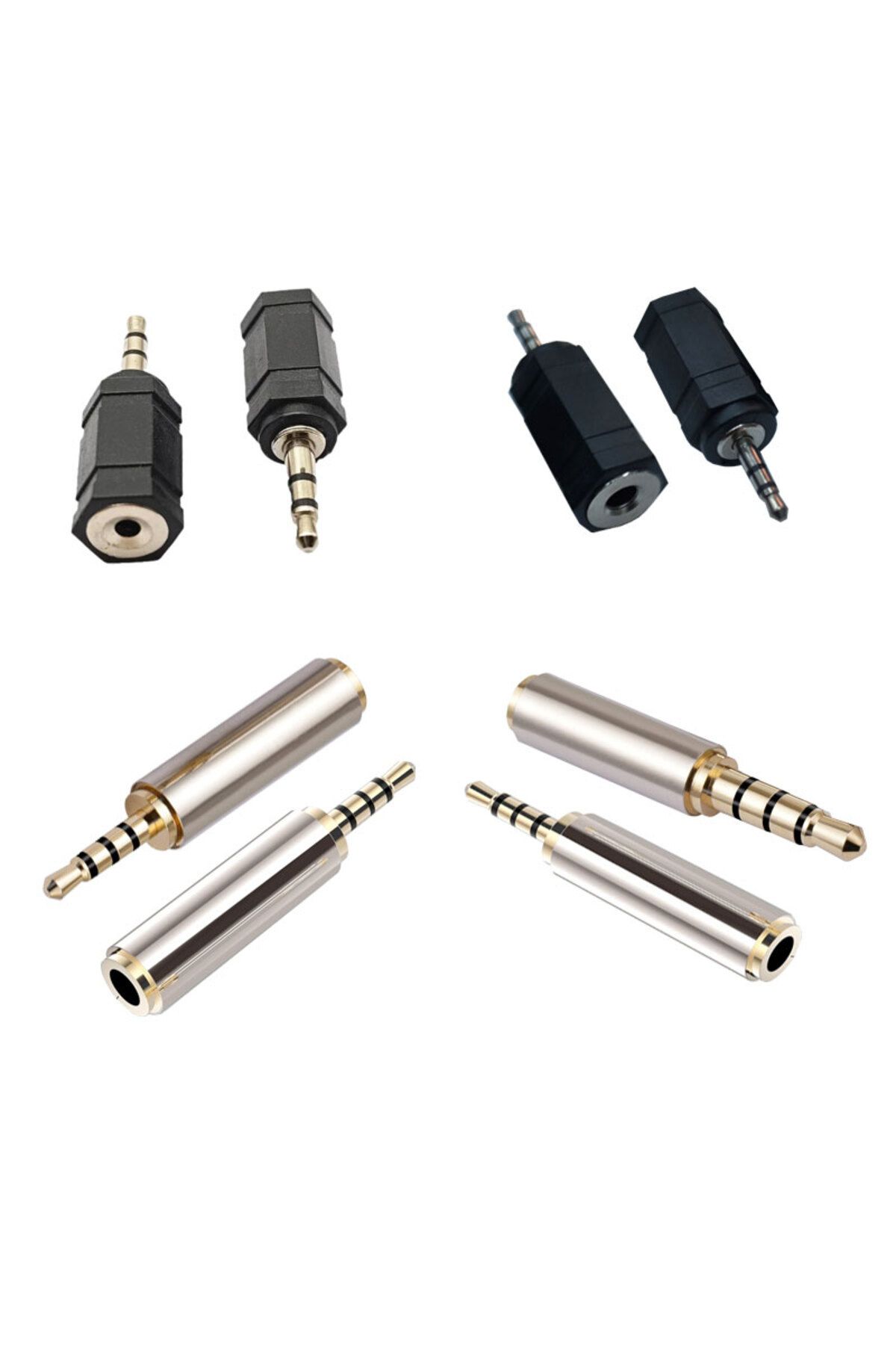 Leonpro 3.5mm stereo erkek 2.5mm stereo dişi 3.5mm stereo trrs dişi -erkek jak 4 lü set