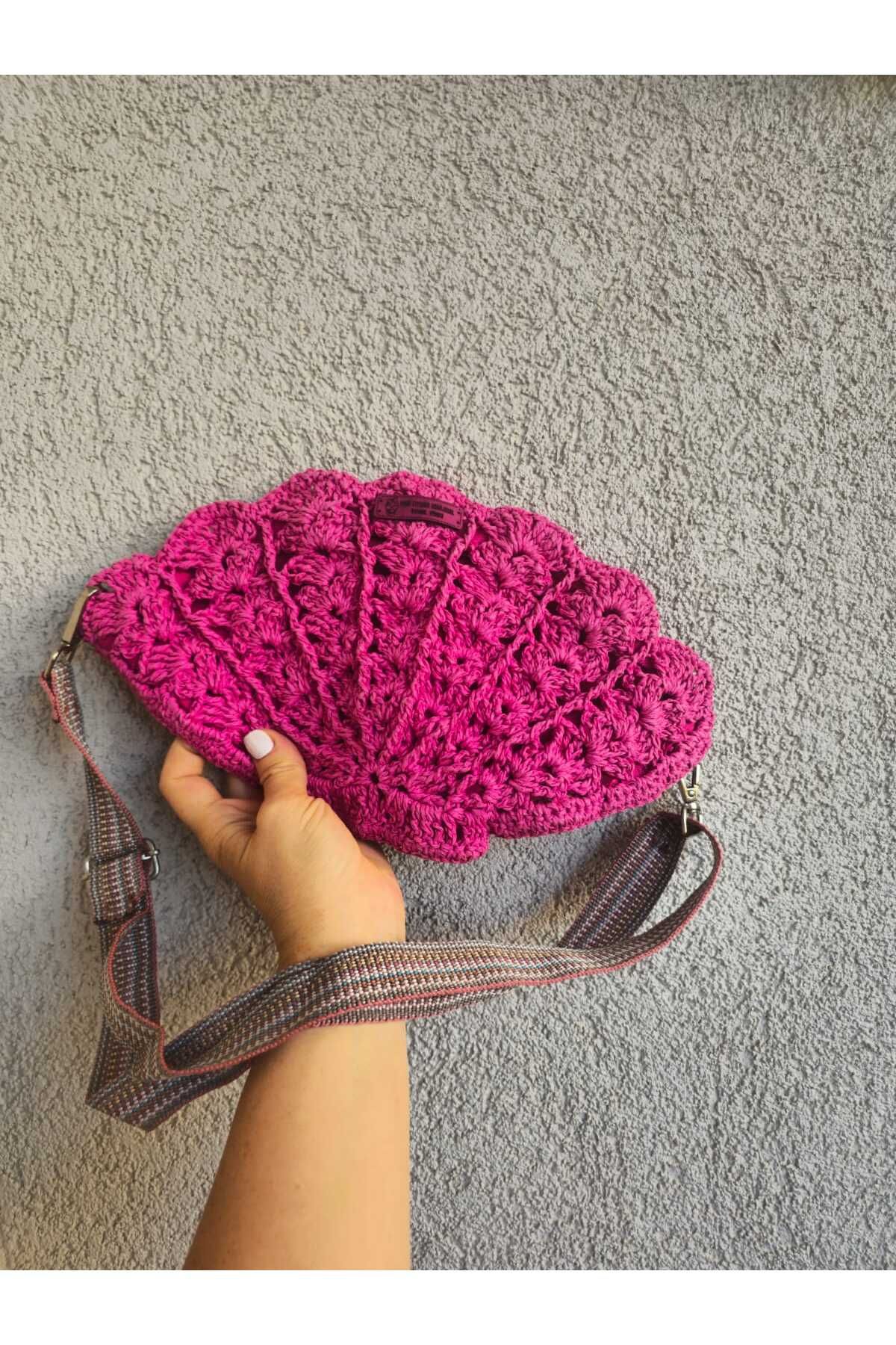pink fiyonk Clunch midye çanta