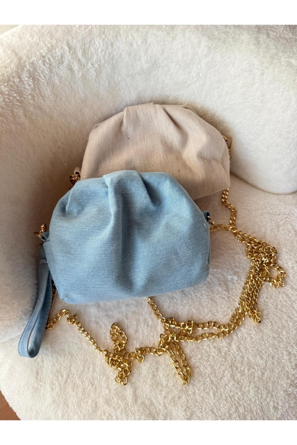 Butik Zincir Detaylı Cute Kumaş Çanta – Soft & Stylish