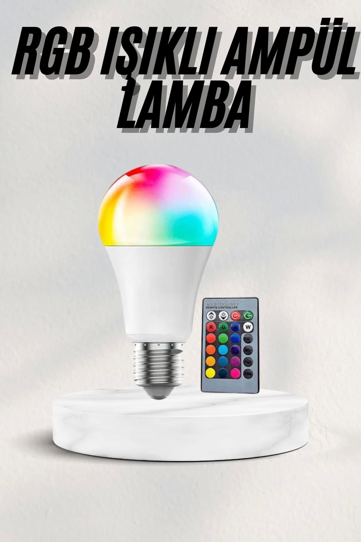 Modafiks Akıllı RGB Led Ampul Led Uzaktan Kumandalı Renk Değiştiren Ampul