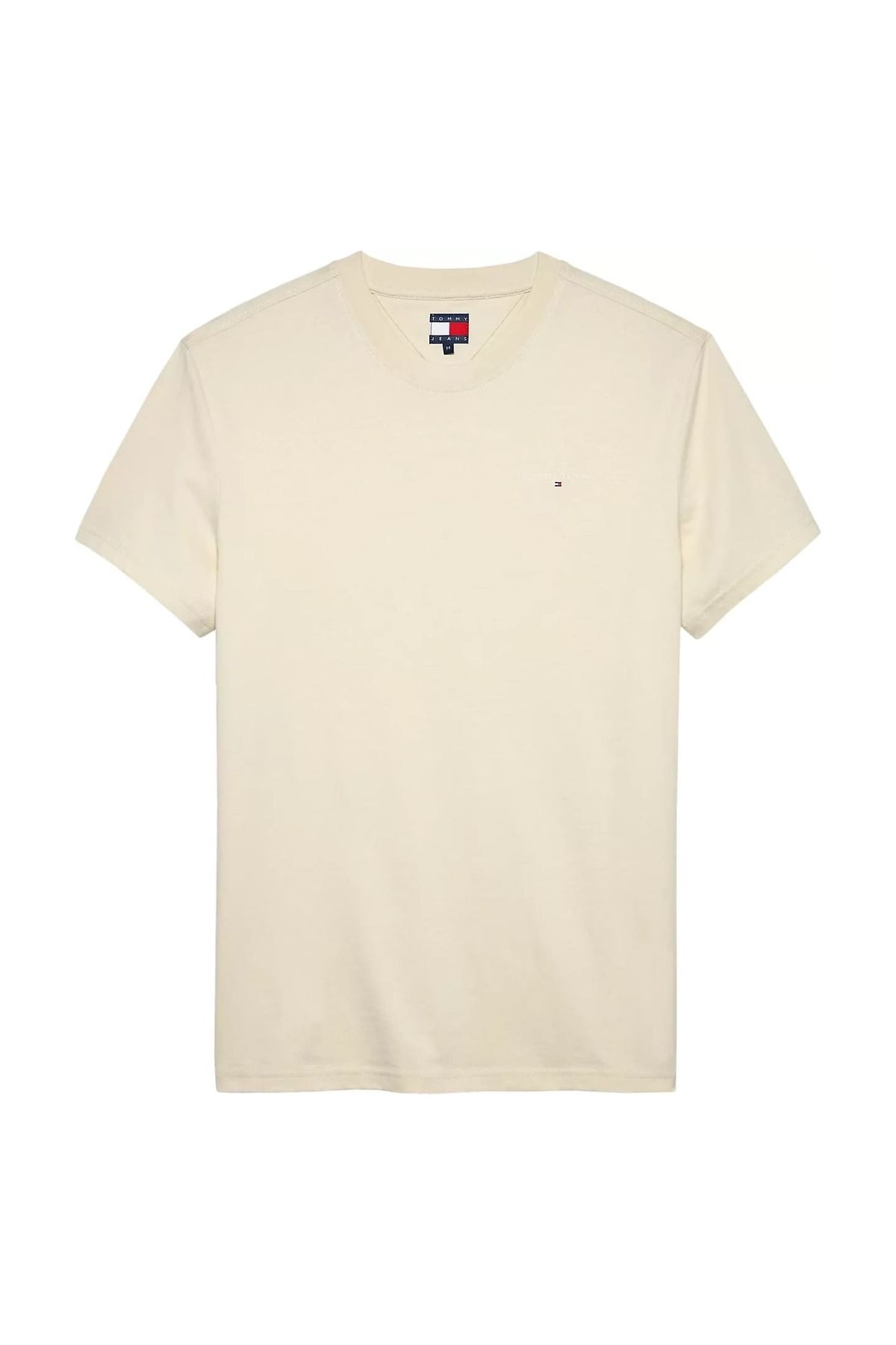 Tommy Hilfiger Erkek Slim Fit Minimal Logo T-Shirt - Bej