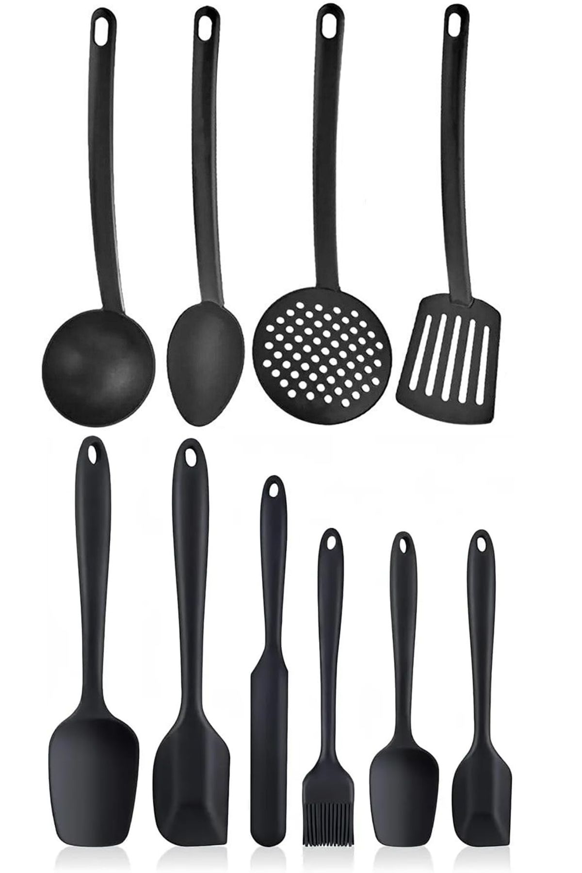 Selenica 10 Parça Spatula Set Siyah