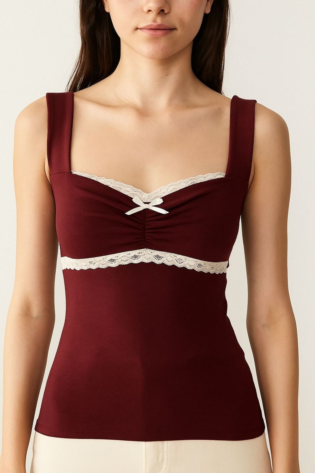 Karakedi Vintage Style Dantel Detaylı Askılı Body