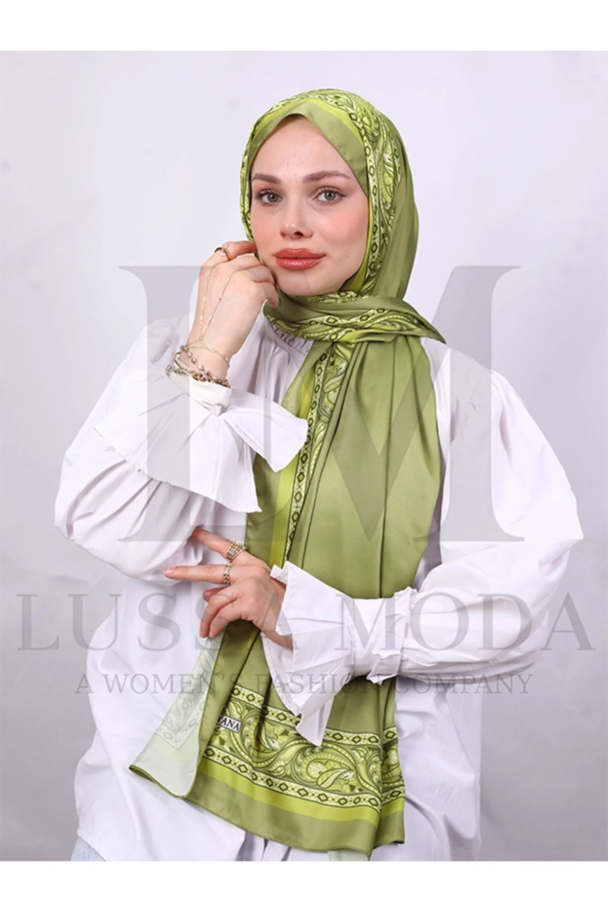 LUSSAMODA VUAL İPEK ŞAL KÖŞE ETNİK DESENLİ
