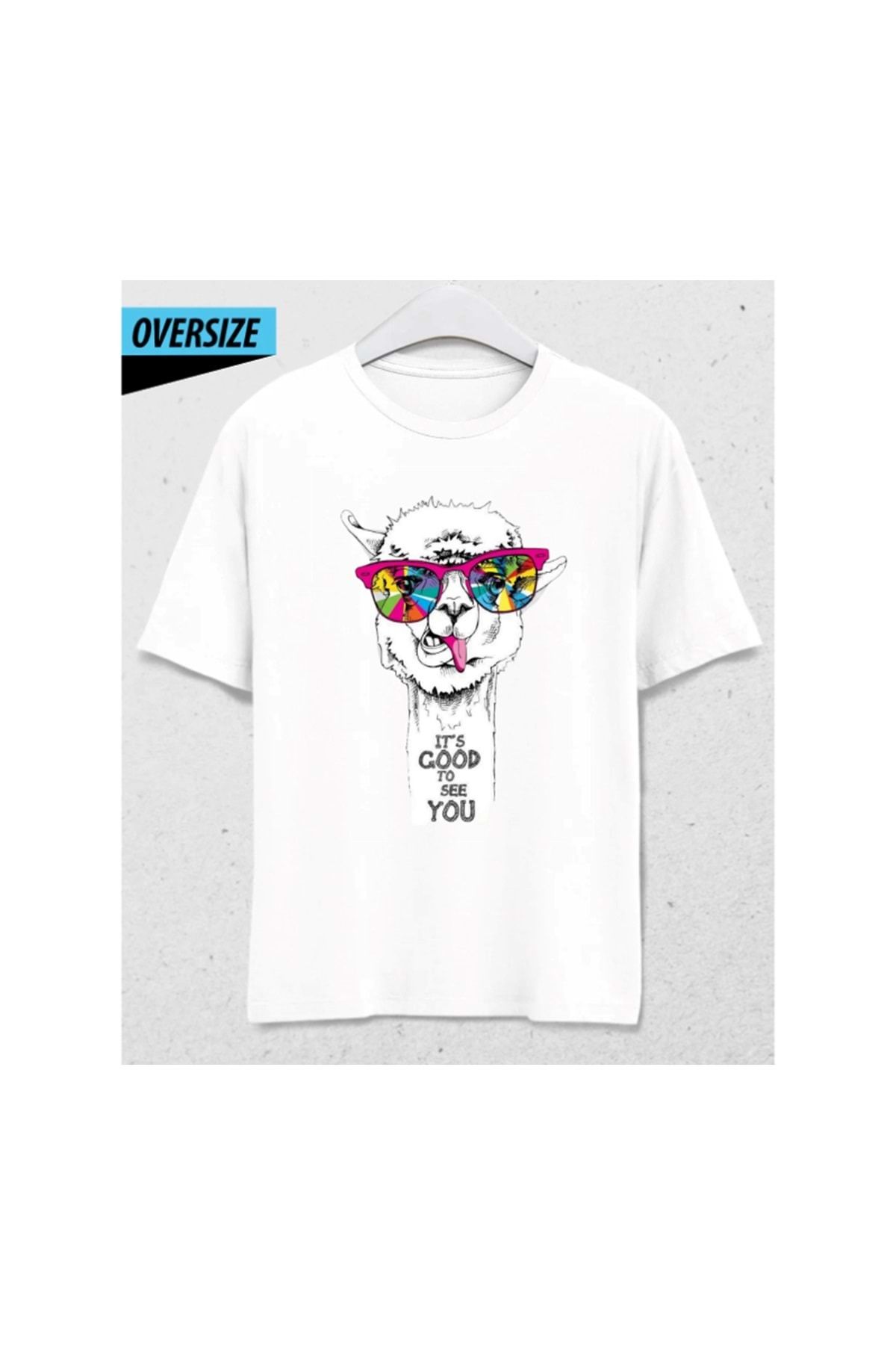HENA DİZAYN It’s Good To See You – Oversize Mizah T-Shirt Beyaz