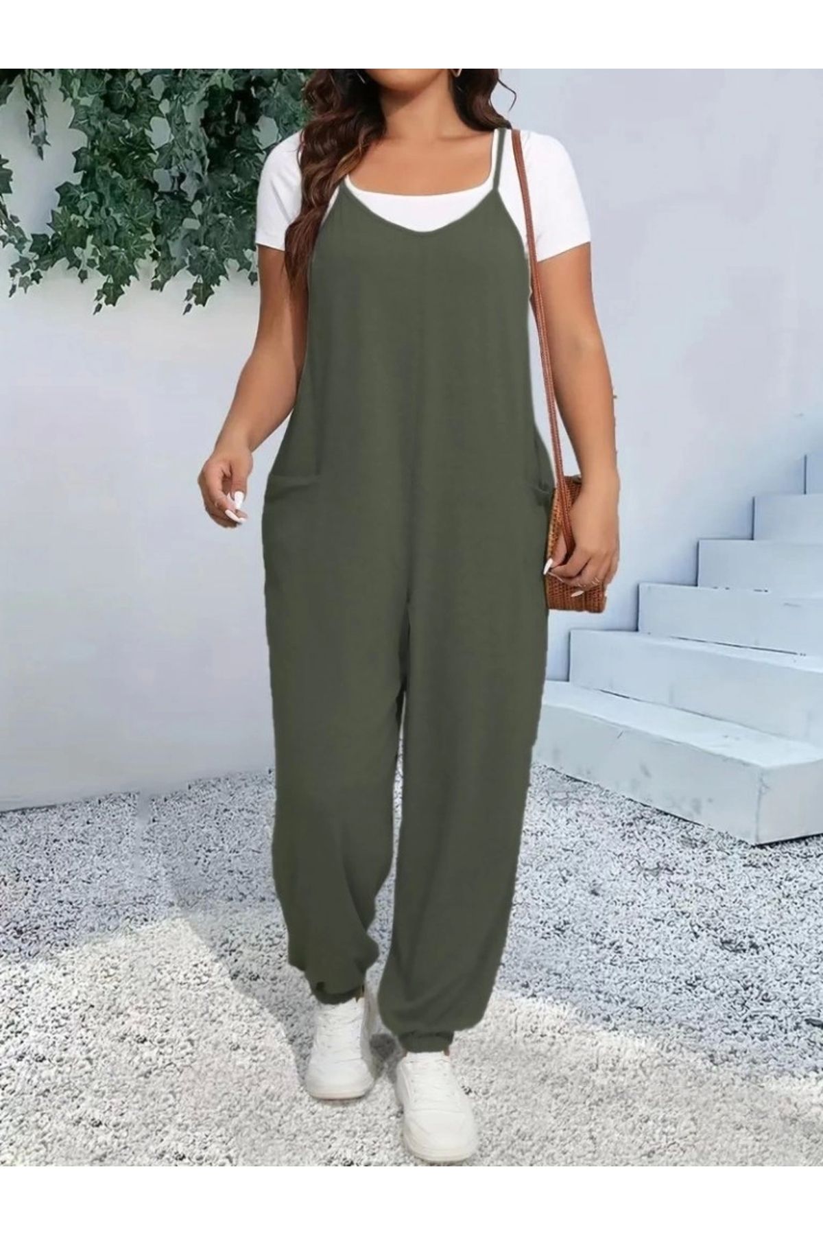 Butik Kadın Askılı Halter Yaka şalvar Tulum