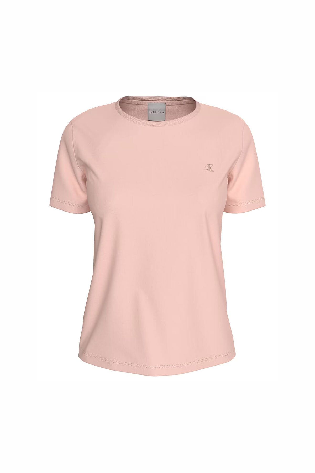 Calvin Klein Kadın SS Monogram Crew T-Shirt - Pudra