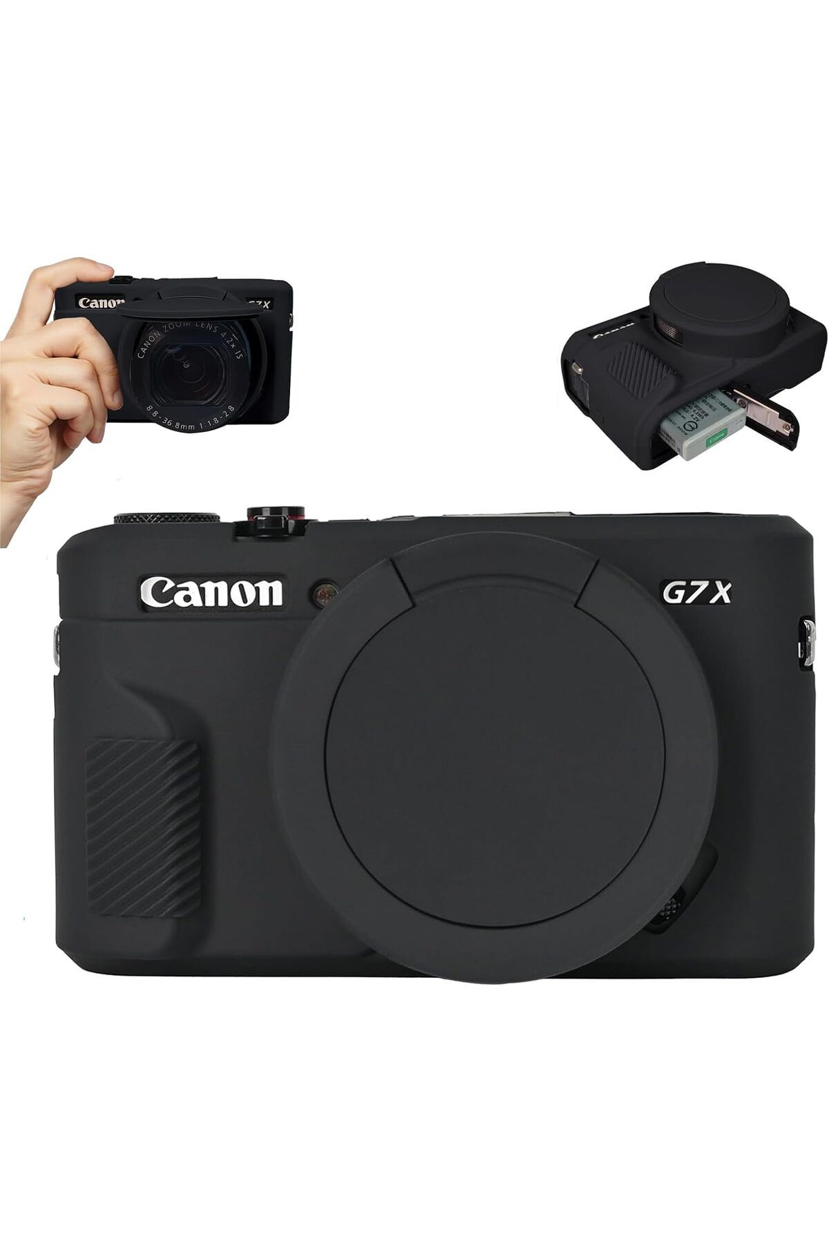 VARSTHREE Canon Powershot G7X Mark II Uyumlu Silikon Koruyucu Kılıf,Yumuşak Kauçuk Kamera Gövde Kaplaması