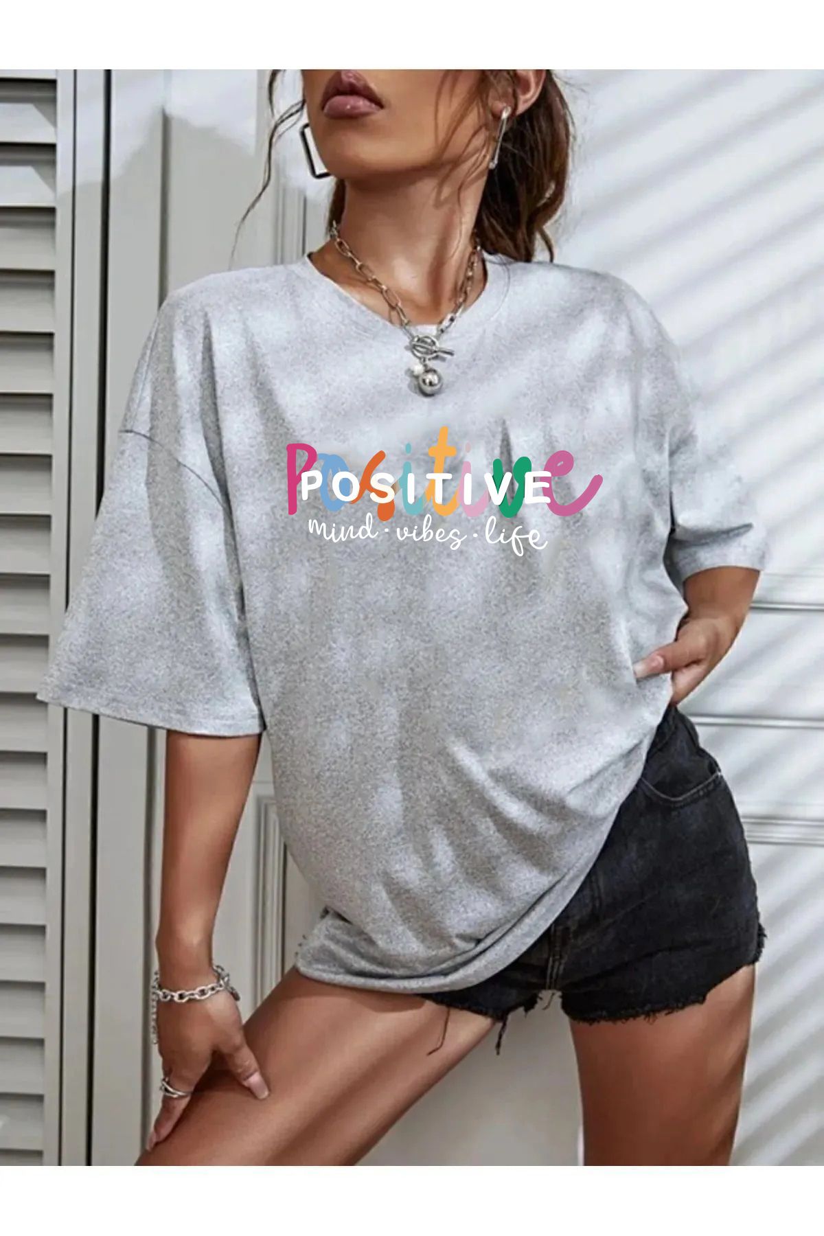 MARKATEM ünisex positive ön baskılı t-shirt