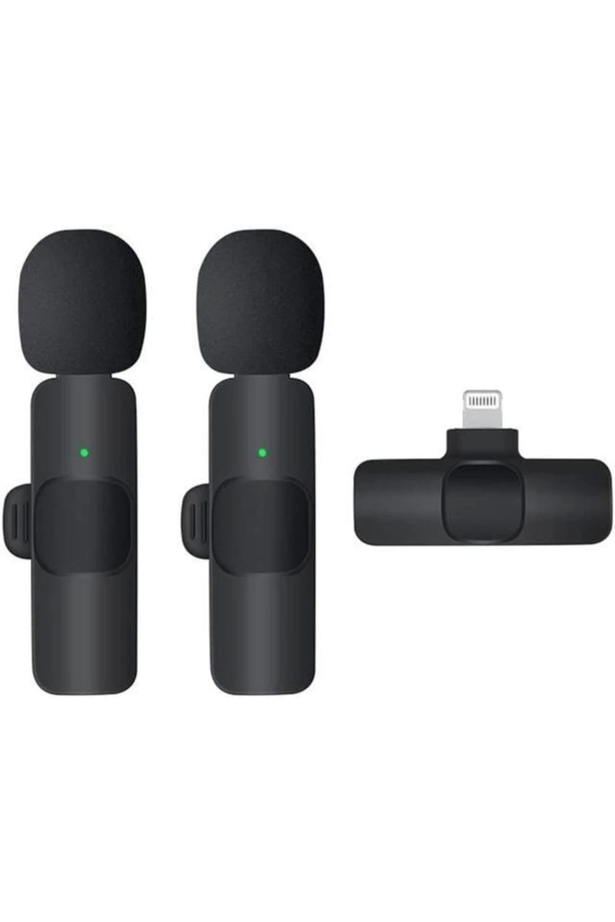 shopwave K9 Kablosuz Yaka Mikrofonu Lightning 2’li Mini Mikrofon Youtube Tik Tok 2 Adet