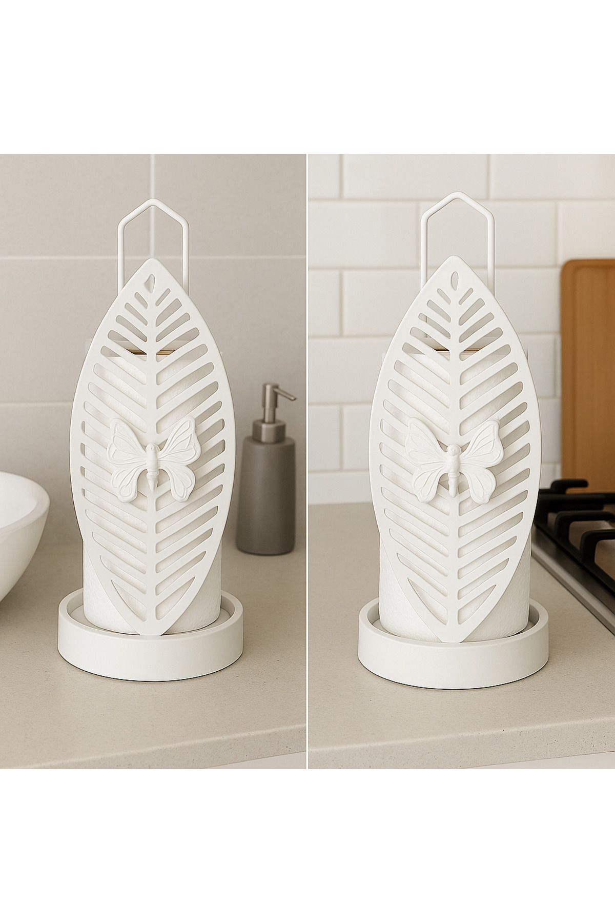 BOWEHOME BANYO VE MUTFAK İÇİN KAĞIT HAVLULUK KELEBEK DETAYLI