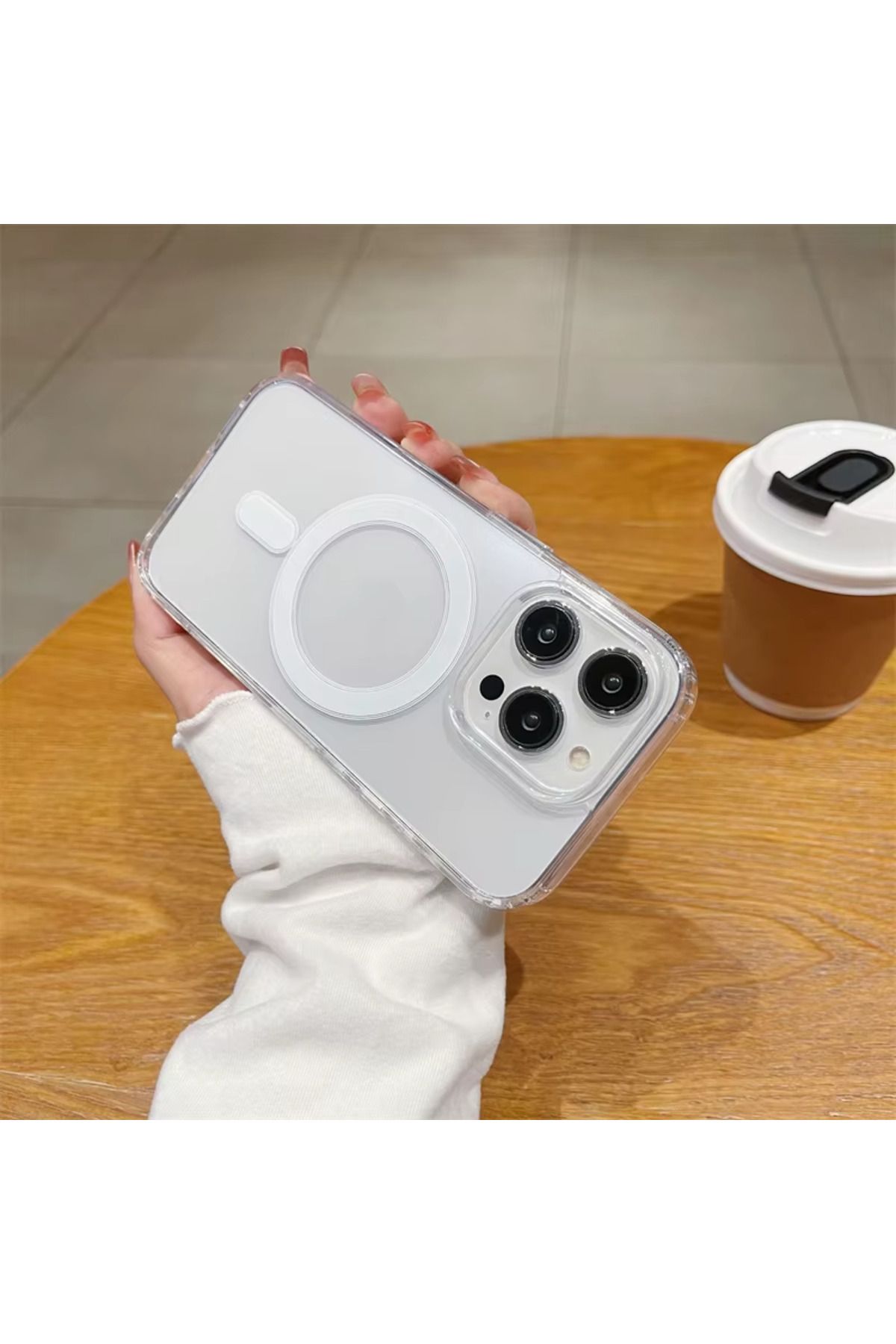 RAINTECH İphone 14 Promax Uyumlu Şeffaf Magsafe Sert Kapak Kılıf